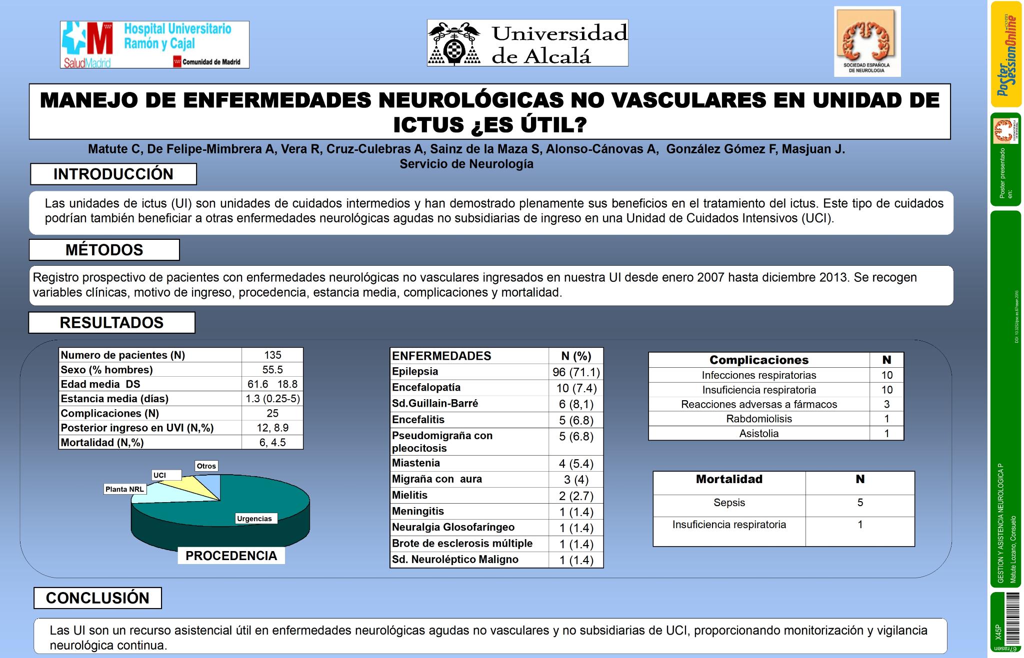 Manejo de enfermedades neurológicas no vasculares en Unidad de Ictus. ¿Es útil?