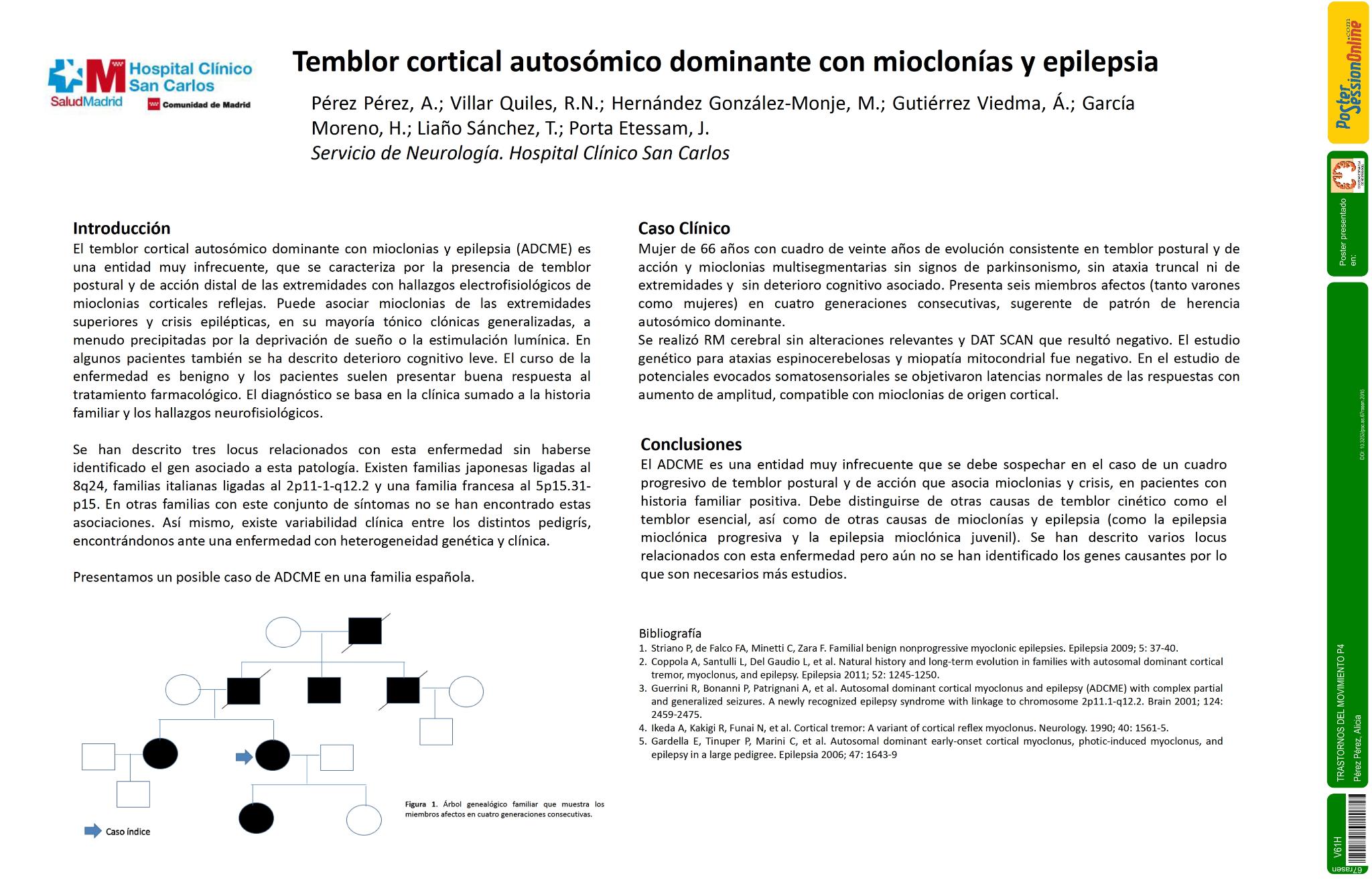 Temblor cortical autosómico dominante con mioclonías y epilepsia
