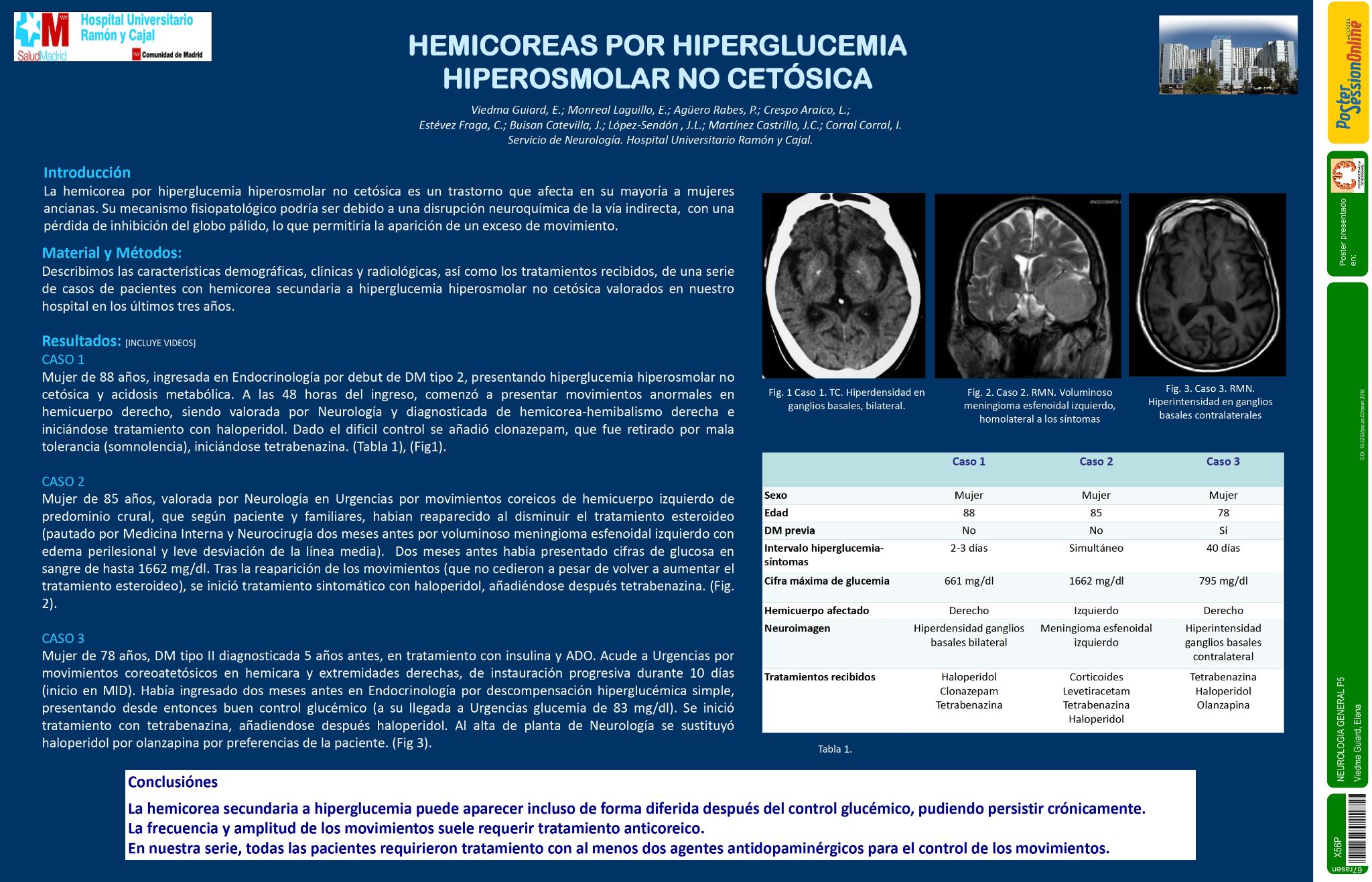 Hemicoreas por hiperglucemia hiperosmolar no cetósica