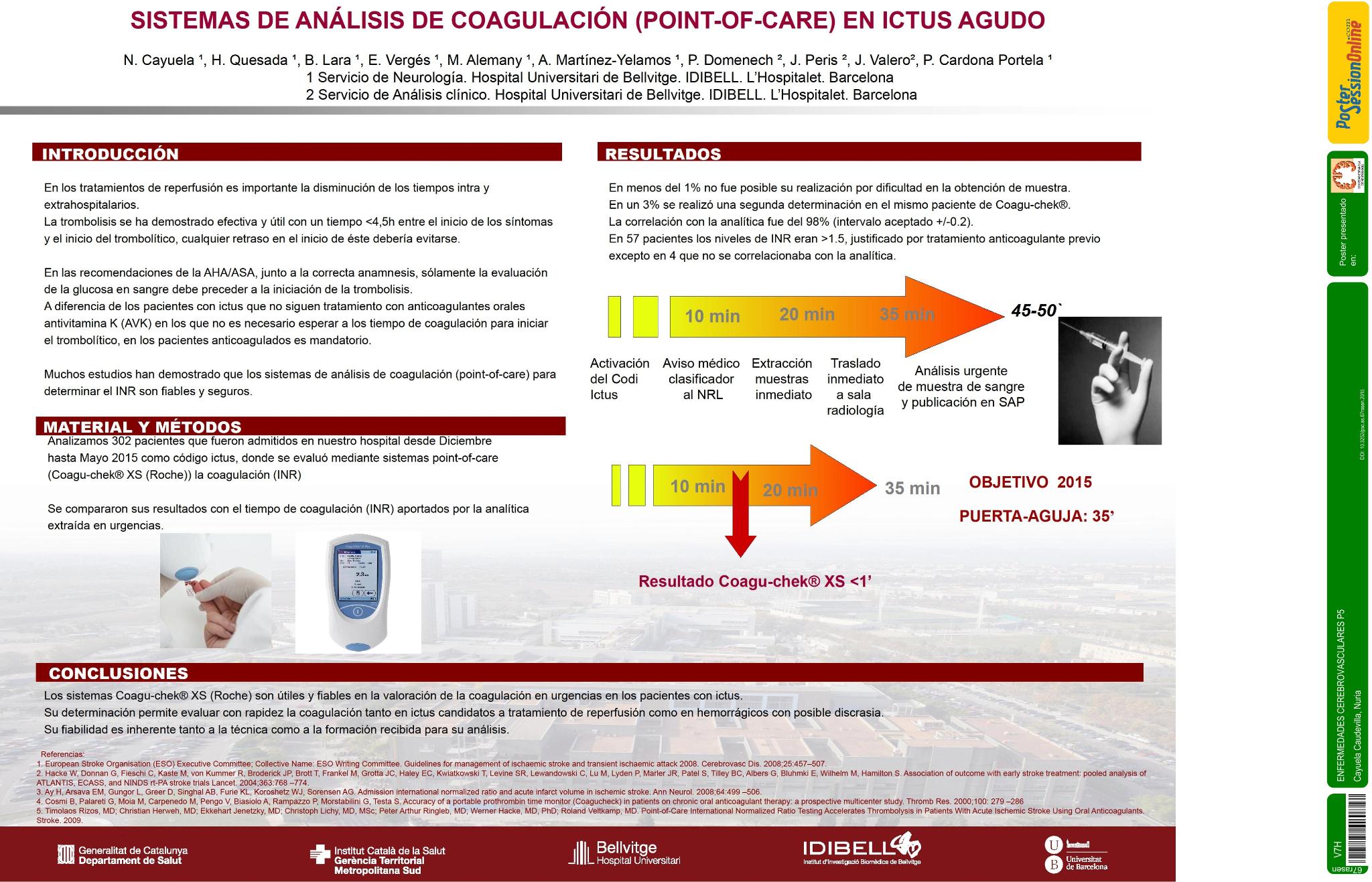 Sistemas de análisis de coagulación (point-of-care) en ictus agudo