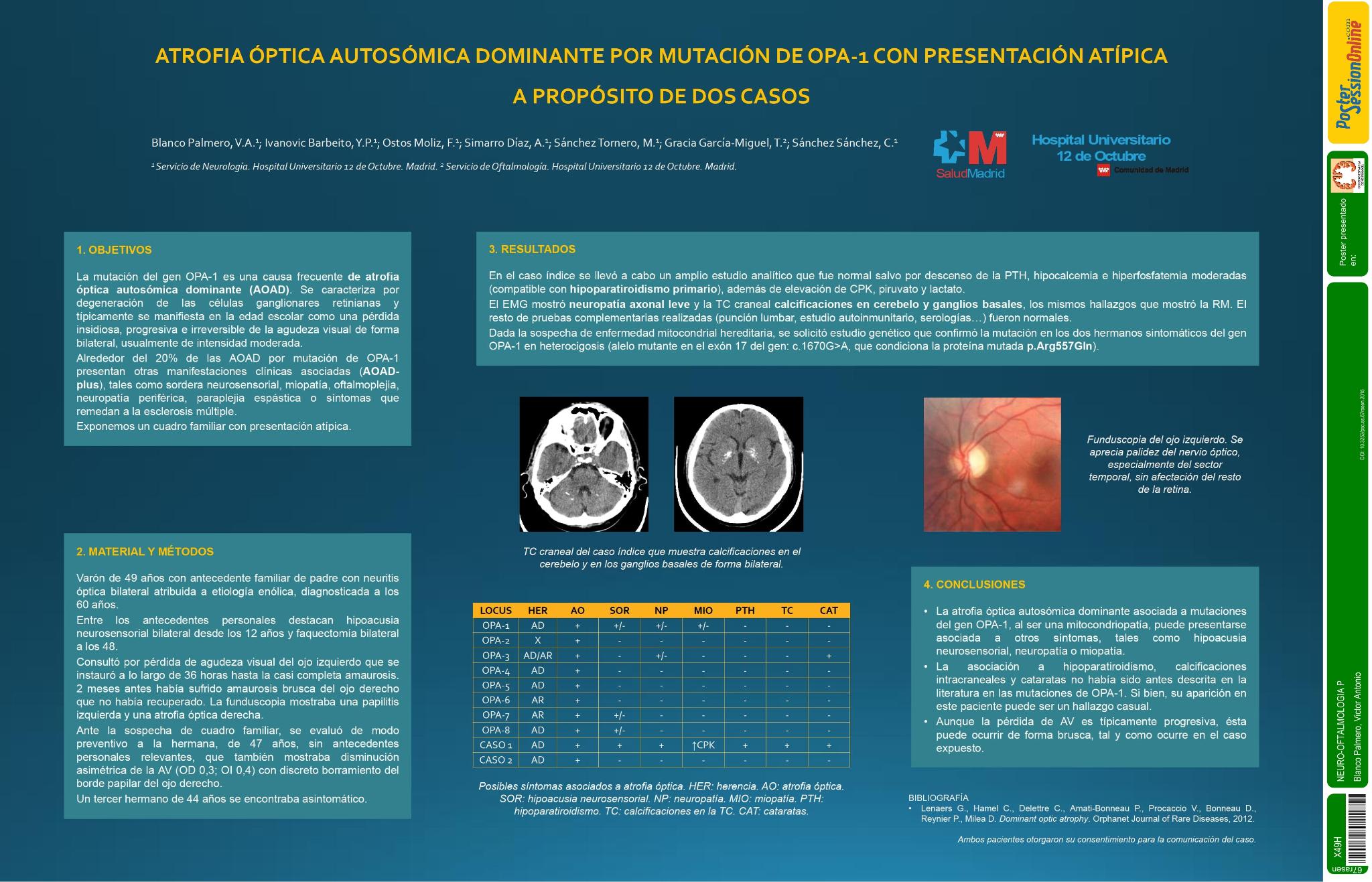Atrofia optica autosómica dominante por mutación de OPA-1 con presentación atípica: a propósito de dos casos