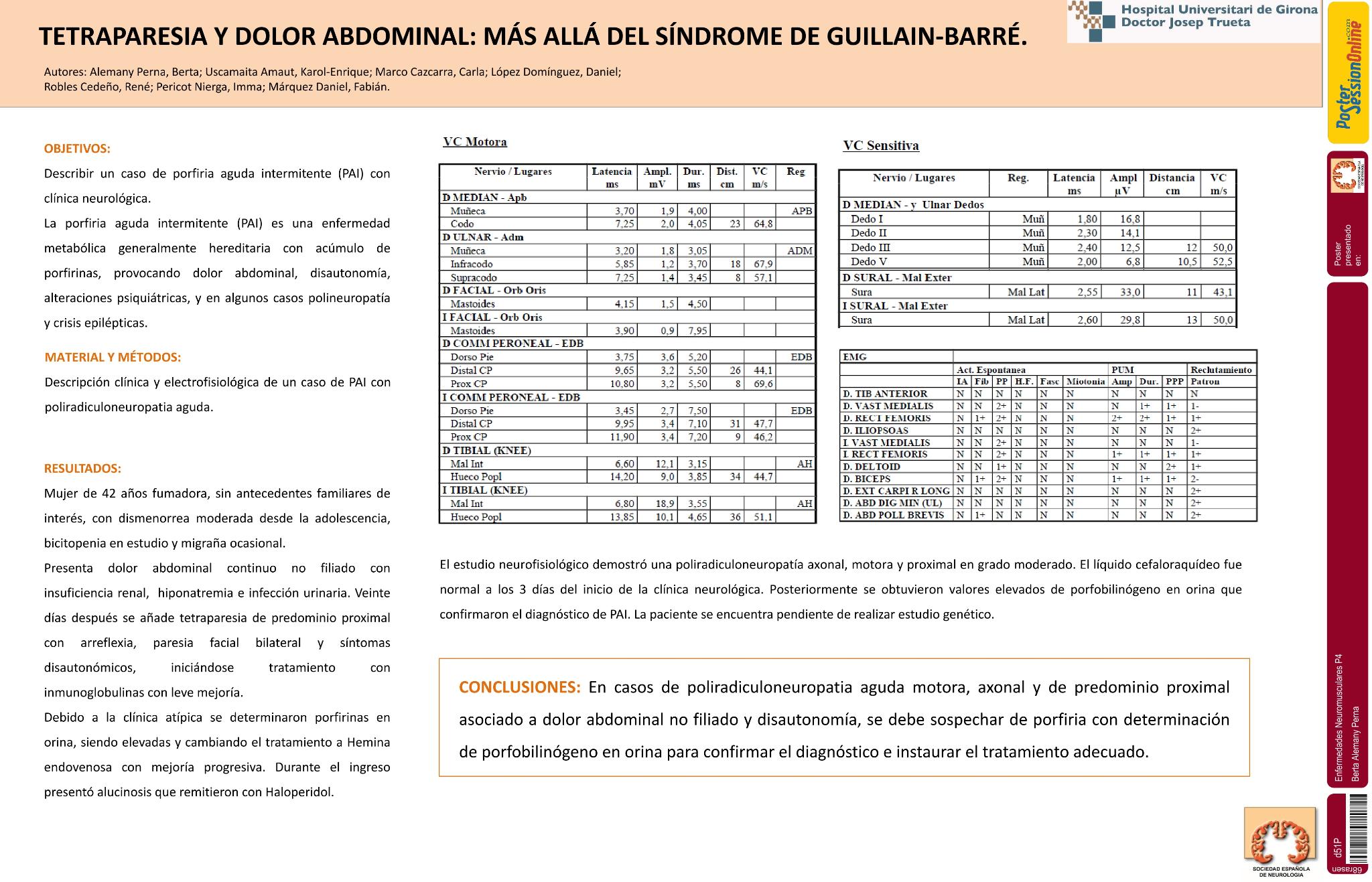 Tetraparesia y dolor abdominal: más allá del síndrome de Guillain-Barré