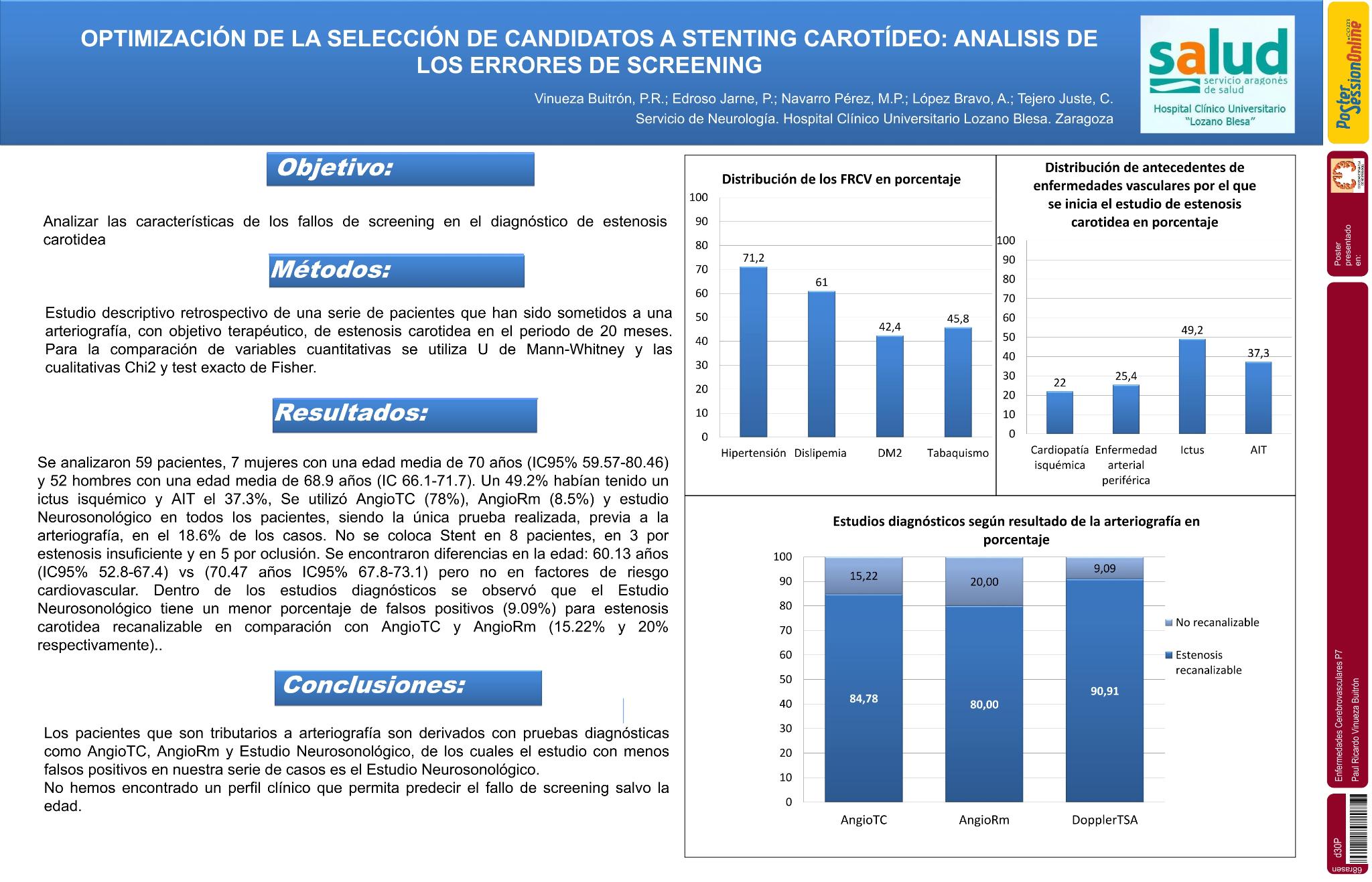 Optimización de la selección de candidatos a stenting carotídeo: analisis de los errores de screening
