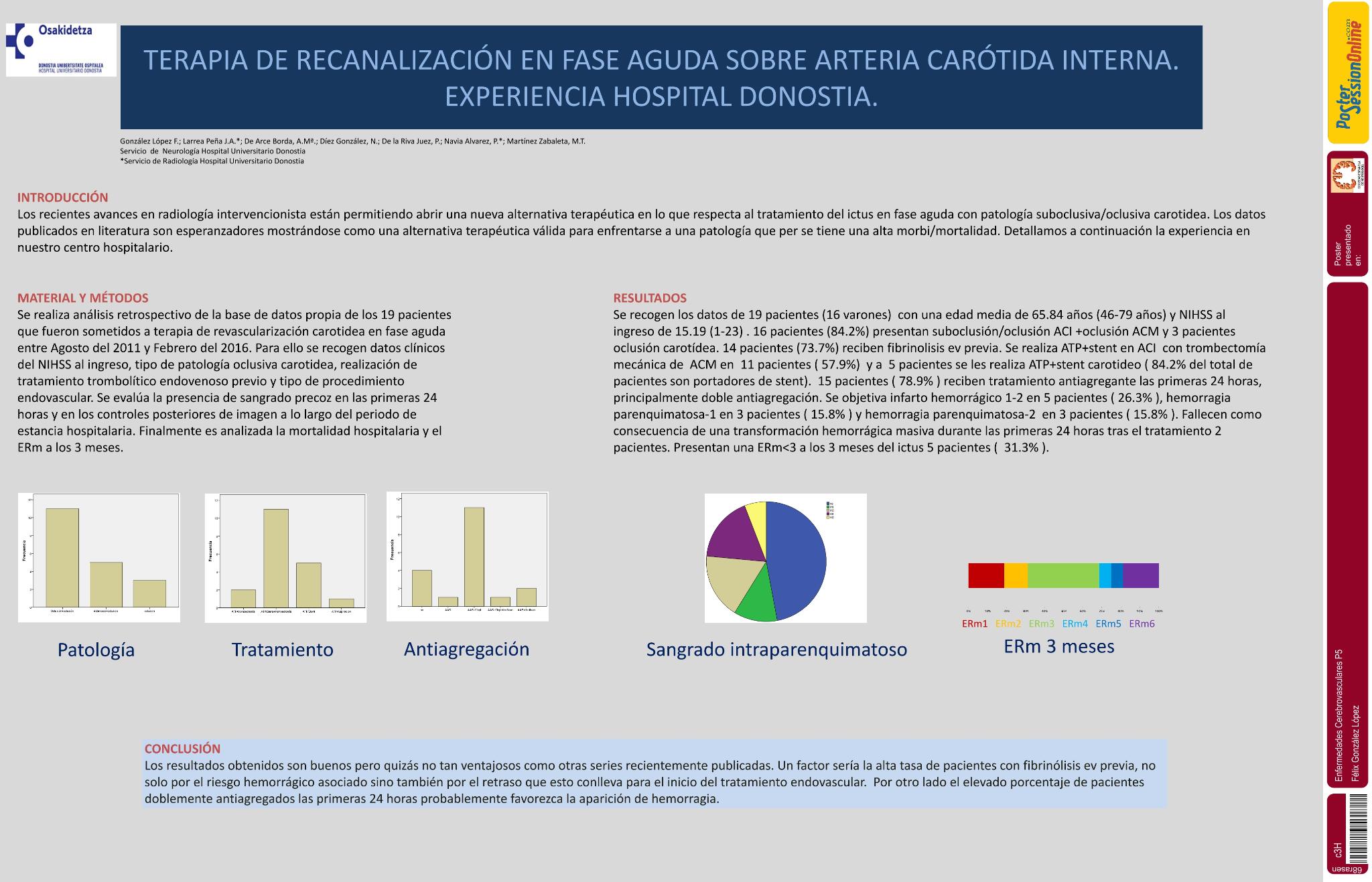 Terapia de recanalización carotidea en fase aguda. Experiencia en Hospital Donostia