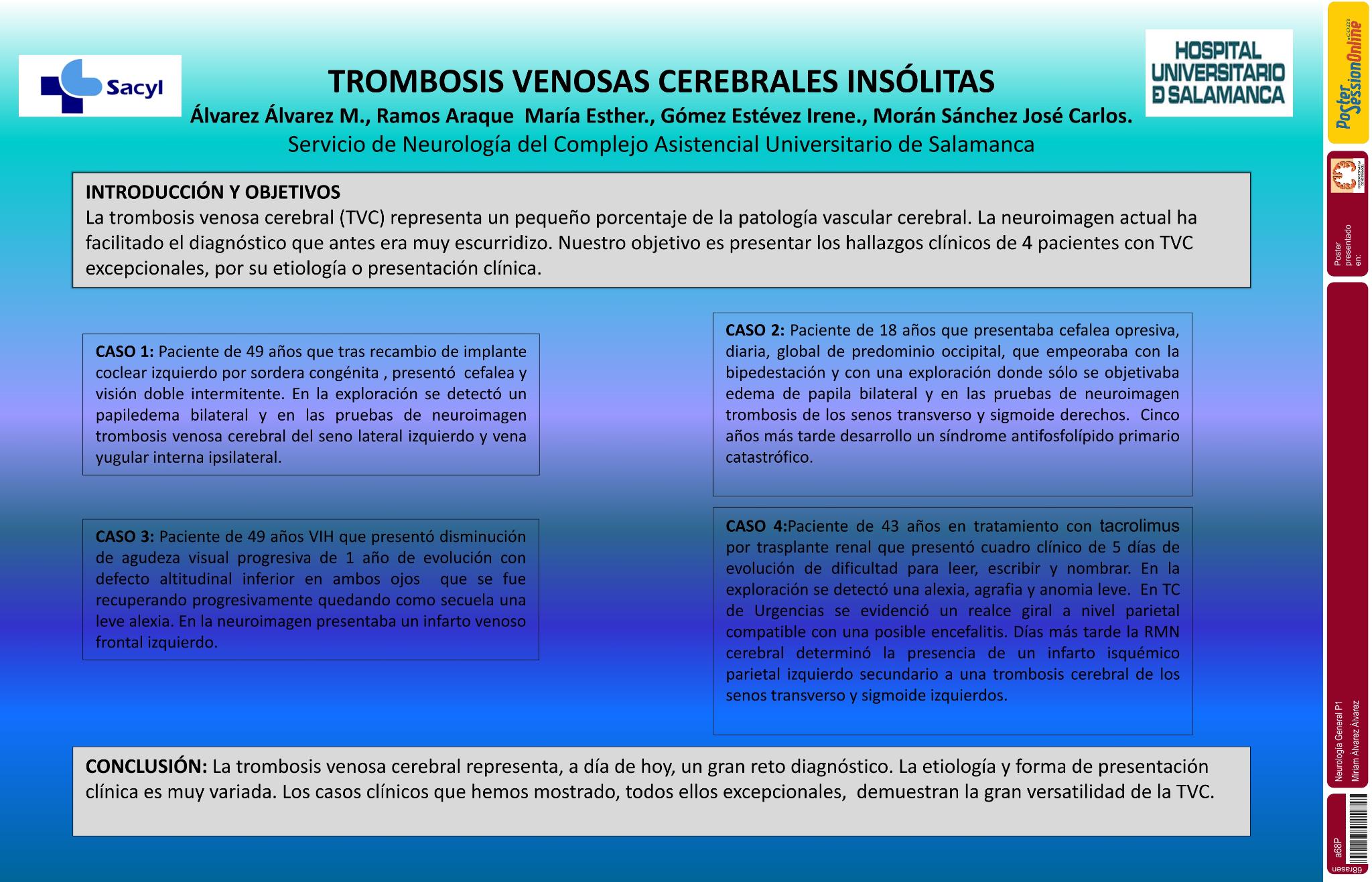 Trombosis venosas cerebrales insólitas