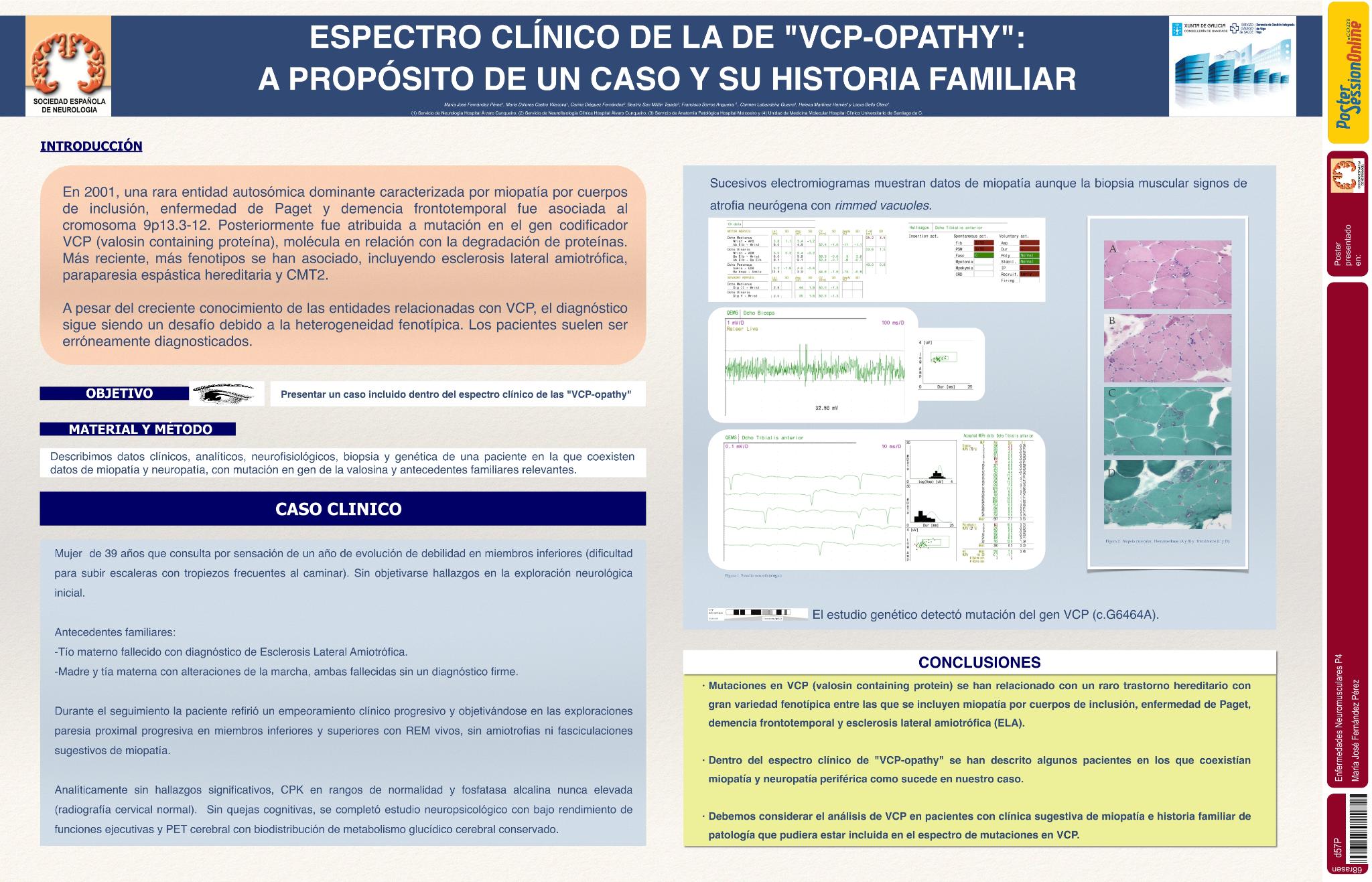 Espectro clínico de la "VCP-opathy": A propósito de un caso y su historia familiar