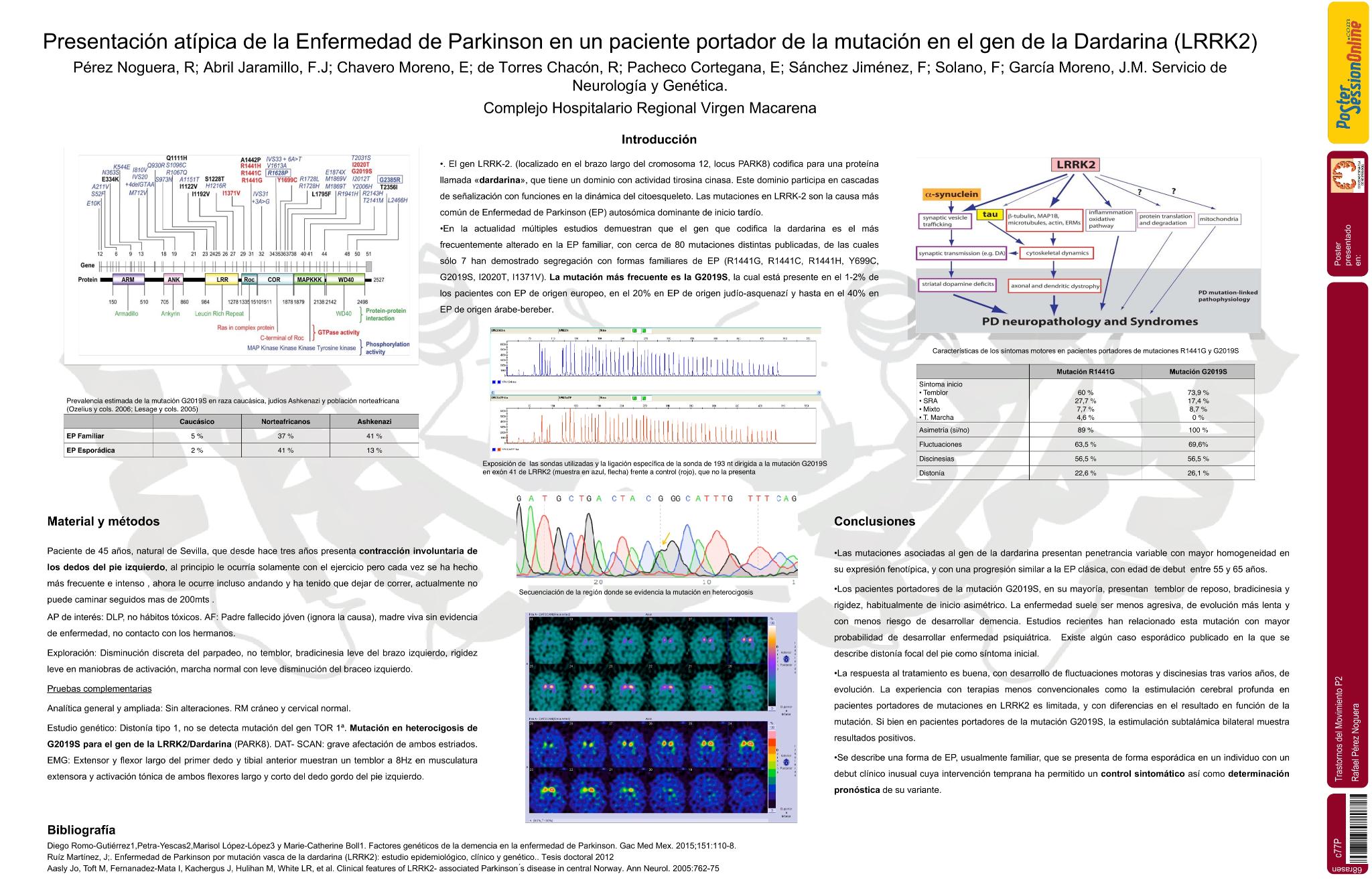 Parkinsonismo atípico en un paciente con mutación en el gen de la Dardarina (LRRK2)