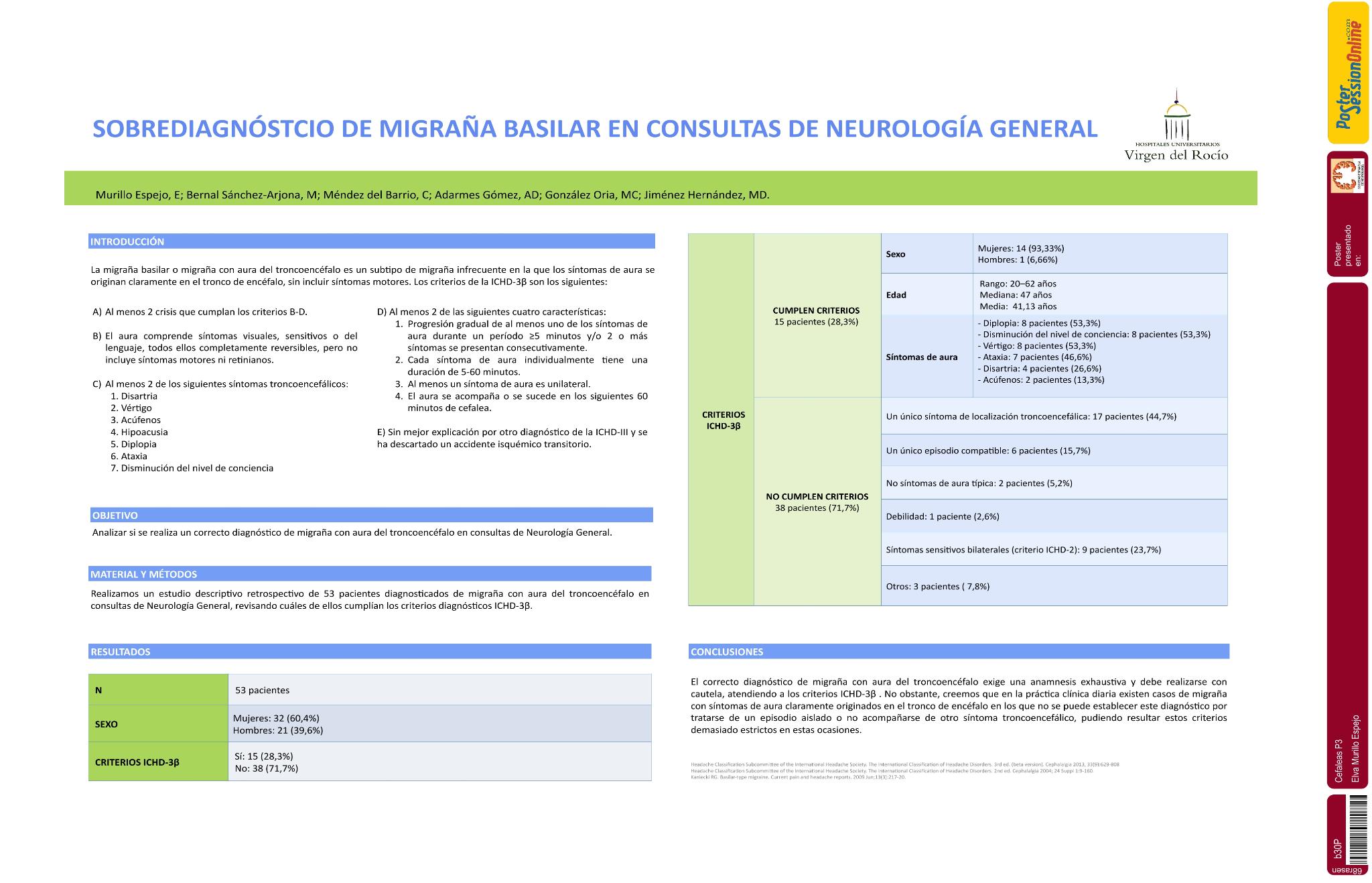 Sobrediagnóstico de migraña basilar en consulta de Neurología General