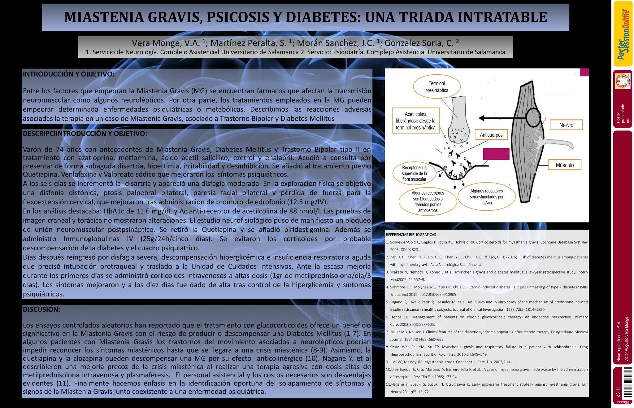 Miastenia gravis, psicosis y diabetes: una triada intratable