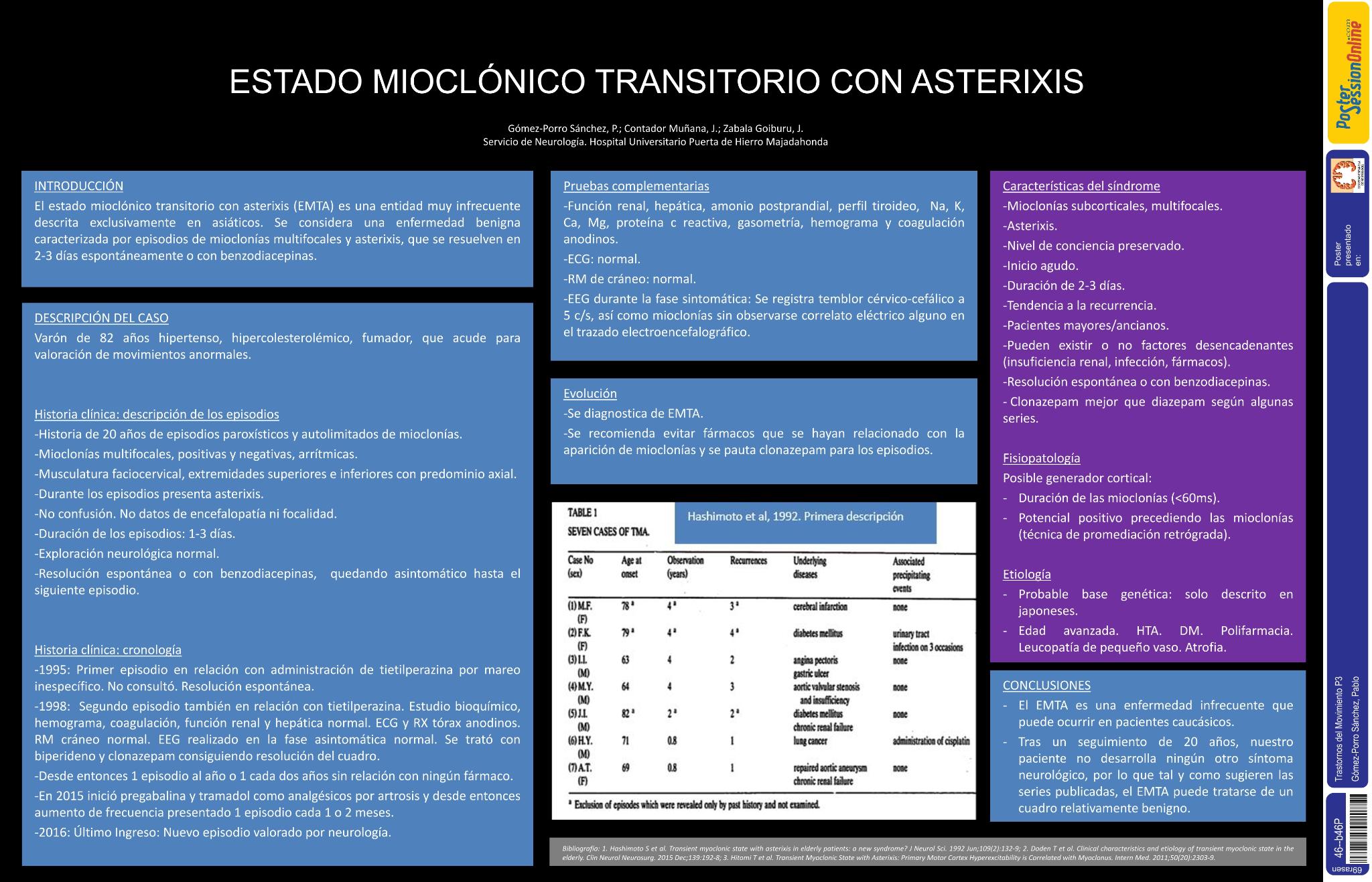 Estado mioclónico transitorio con asterixis