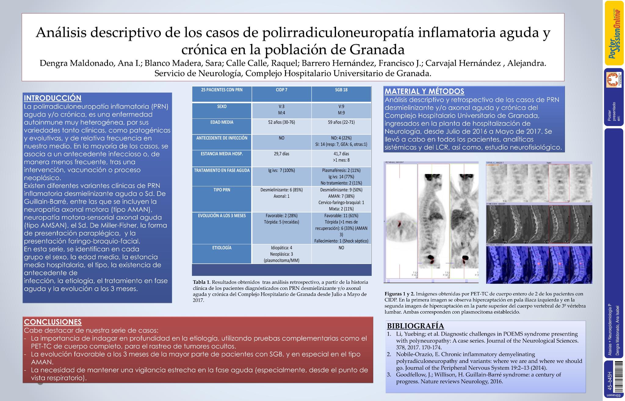 Análisis descriptivo de 25 casos de polirradiculoneuropatía inflamatoria aguda y/o crónica