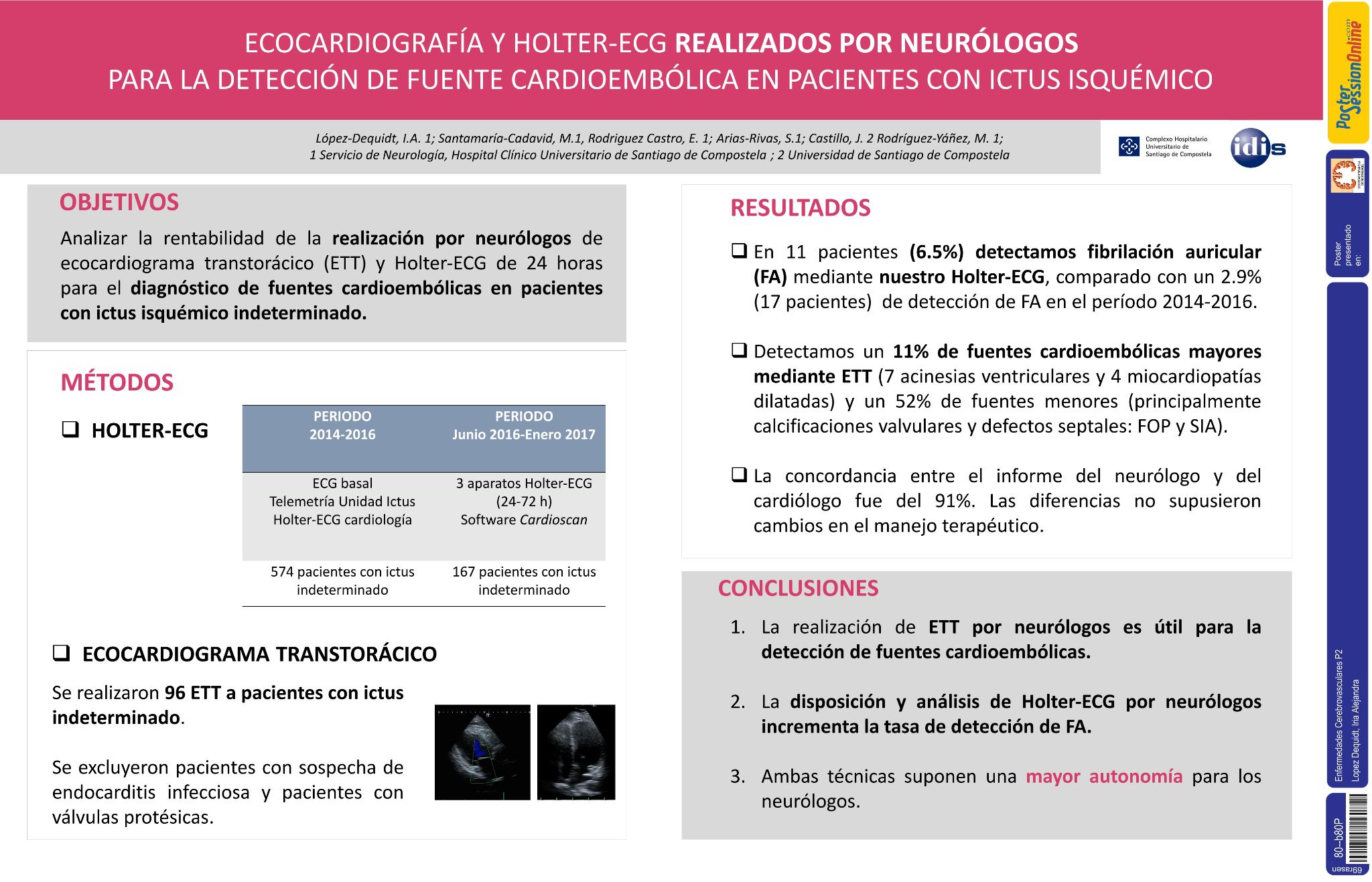 Ecocardiografía y monitorización Holter-ECG realizados por neurólogos para la detección de fuente cardioembólica en pacientes con ictus isquémico