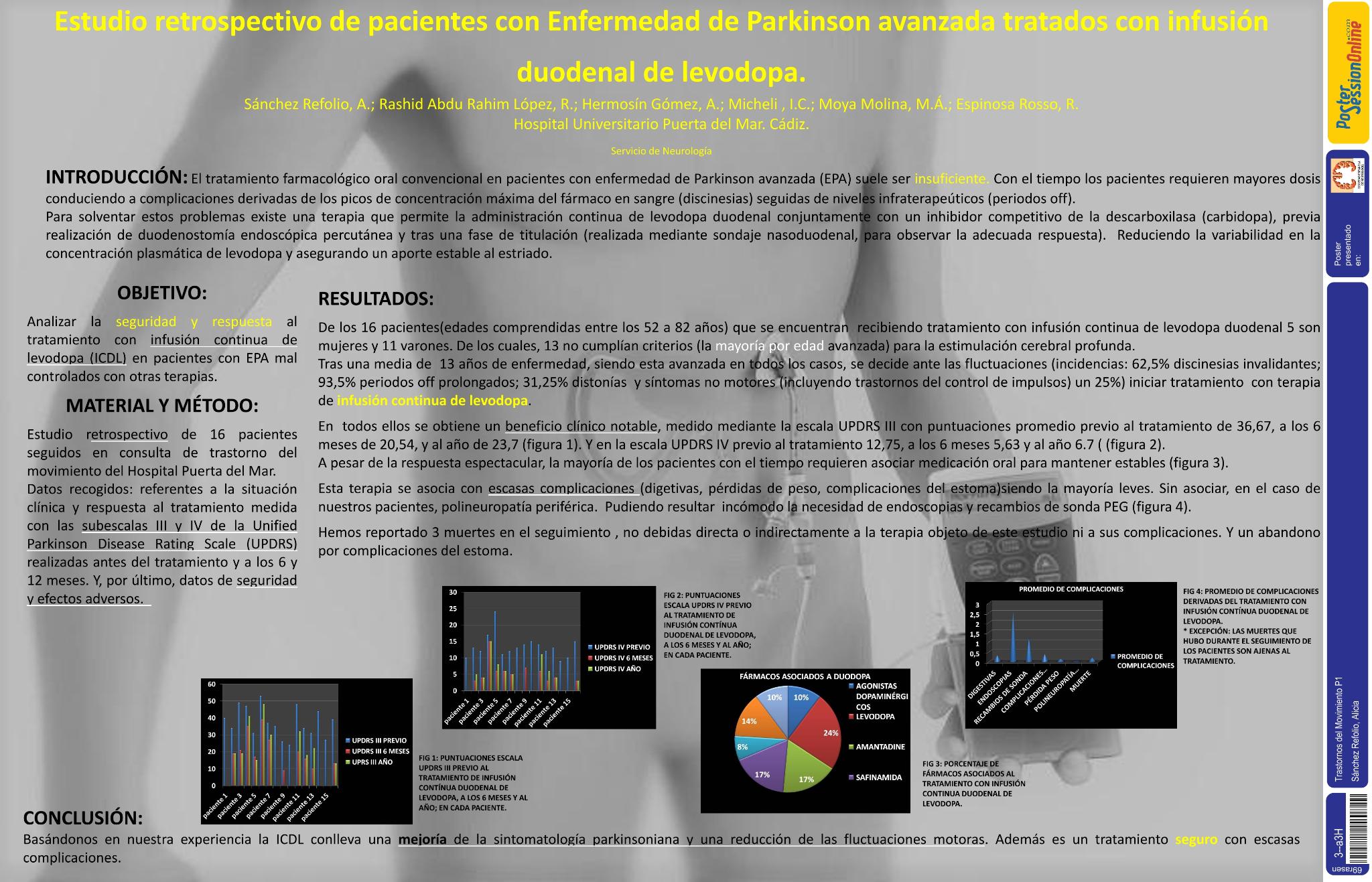 Estudio retrospectivo de pacientes con enfermedad de Parkinson avanzada tratados con infusión duodenal de levodopa