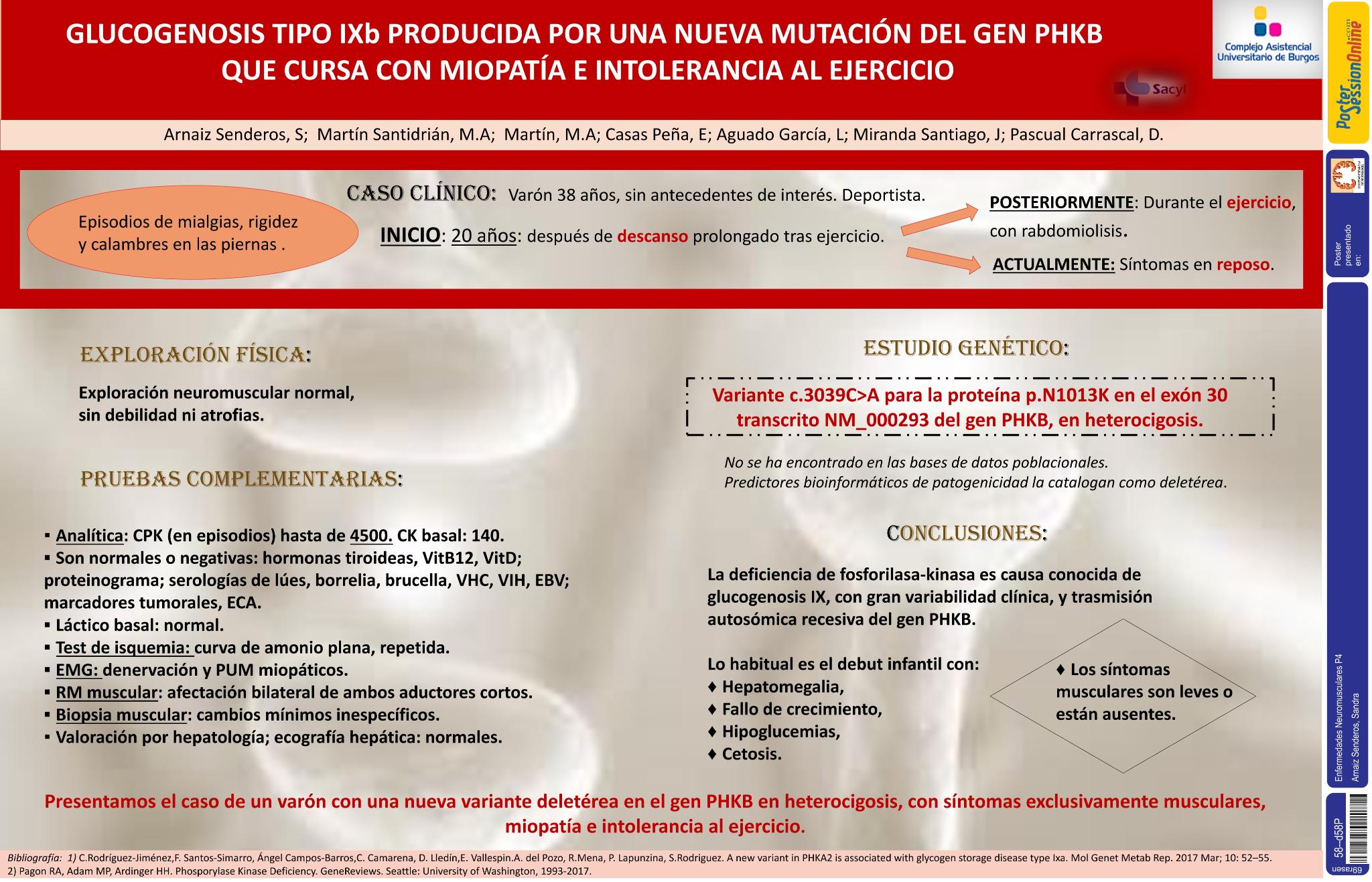 Glucogenosis IXb por nueva mutación del gen PHKB que cursa con miopatía con intolerancia al ejercicio