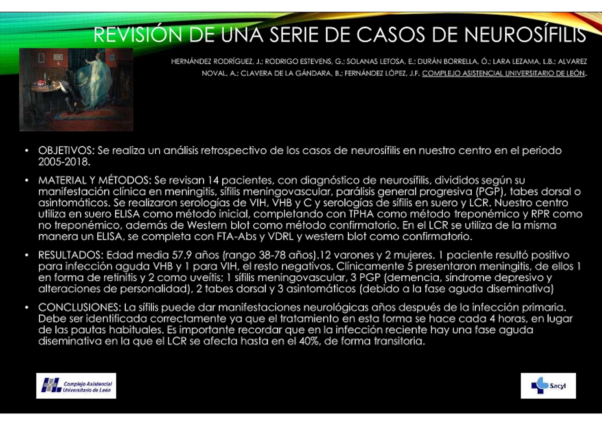 Revisión de una serie de casos de neurosífilis