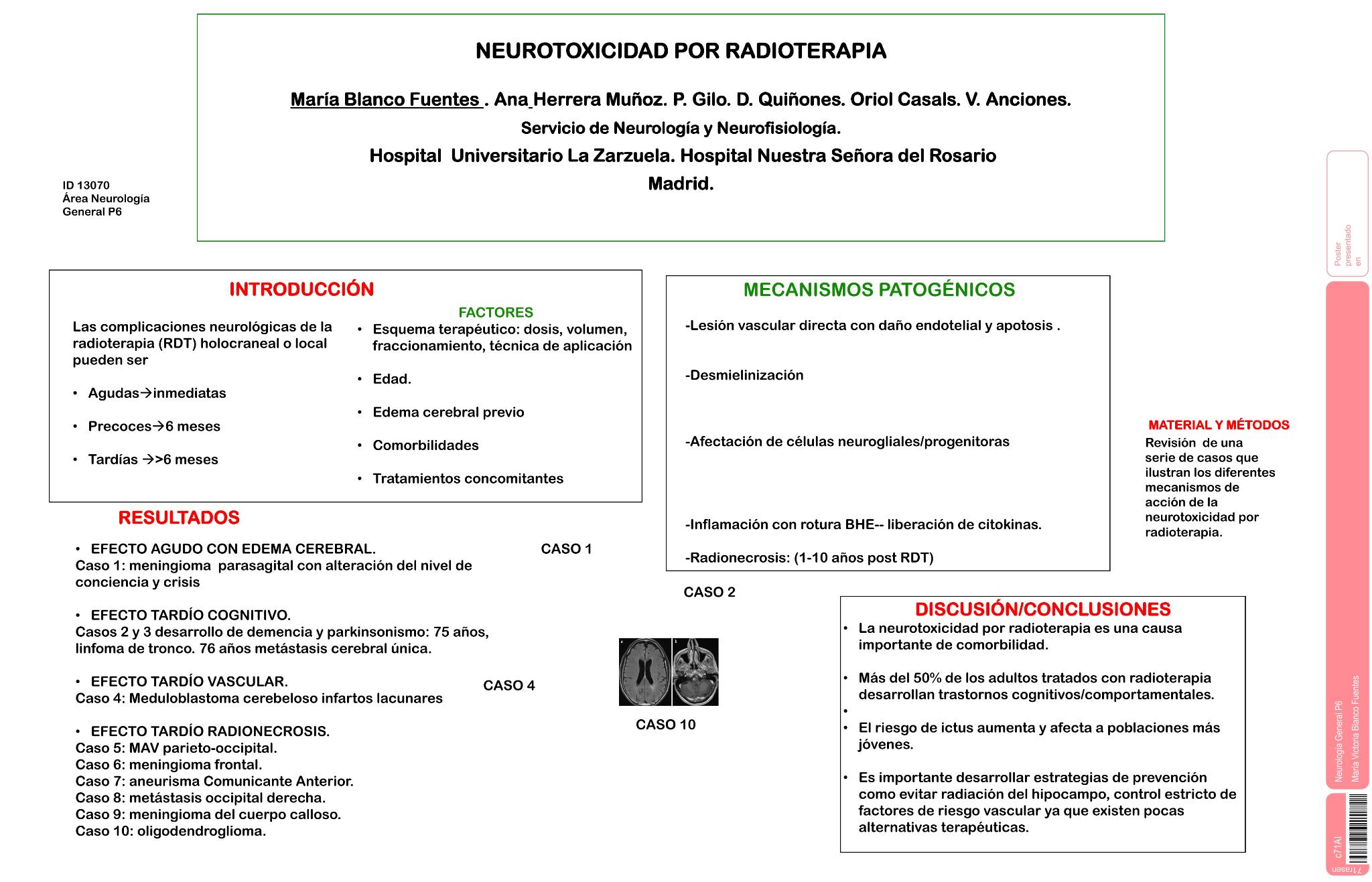 Neurotoxicidad por radioterapia