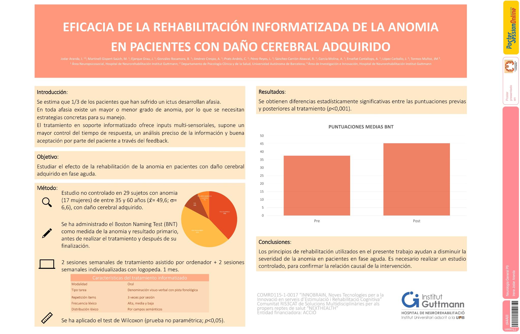 Eficacia de la rehabilitación informatizada de la anomia en pacientes con daño cerebral adquirido