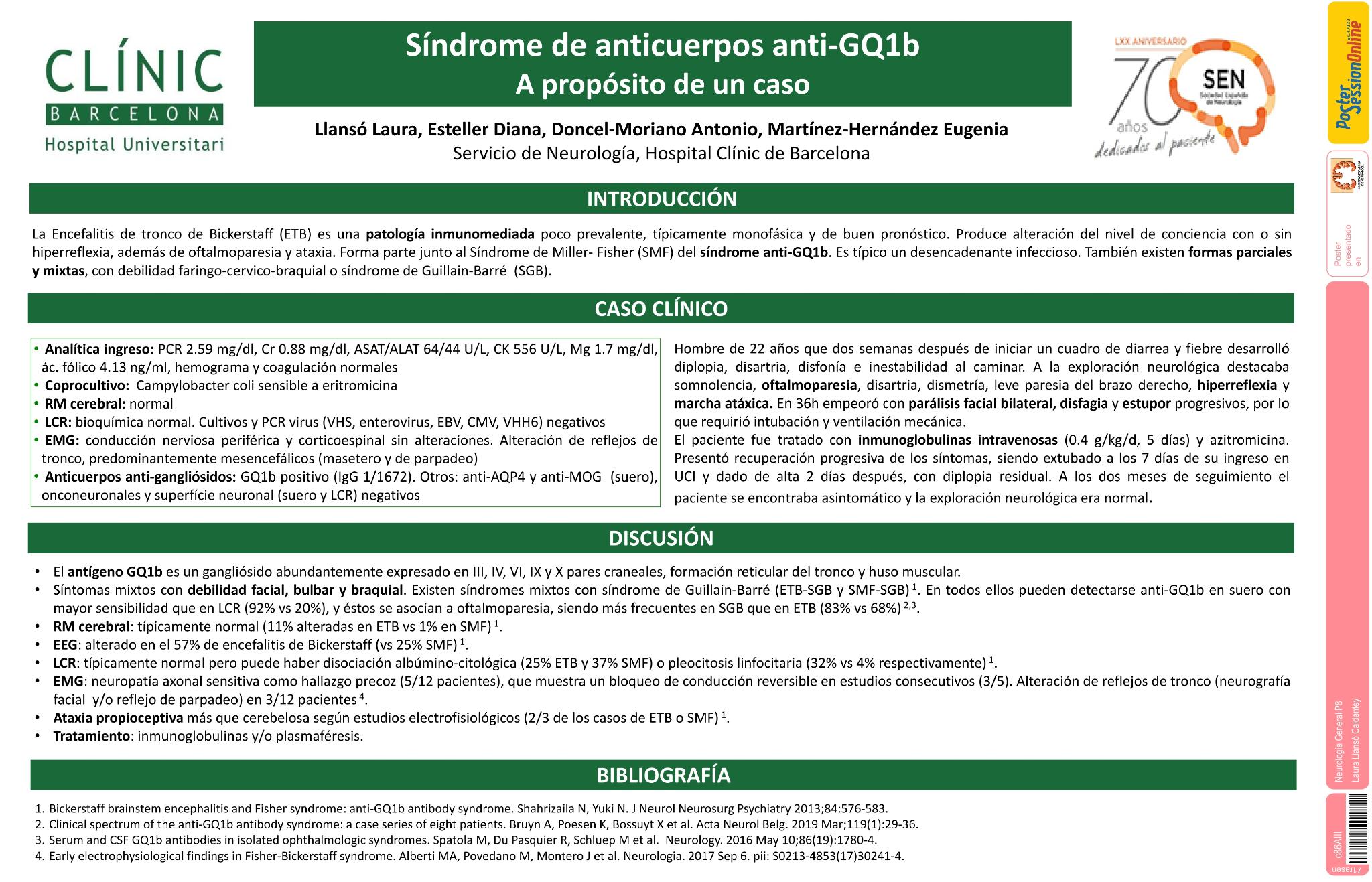 Síndrome de anticuerpos anti-GQ1b: a propósito de un caso