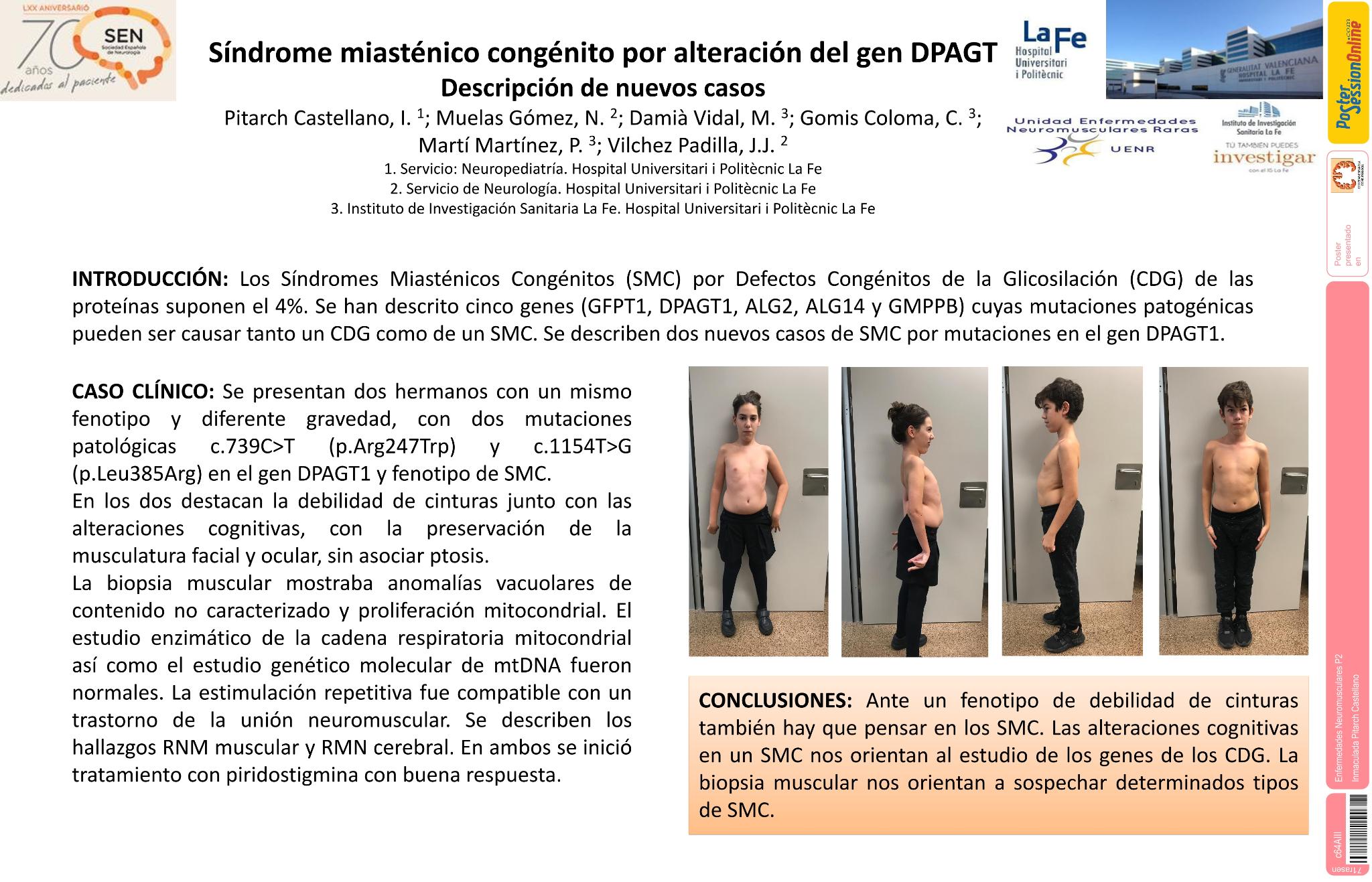Síndrome miasténico congénito por alteración del gen DPAGT1. Descripción de nuevos casos