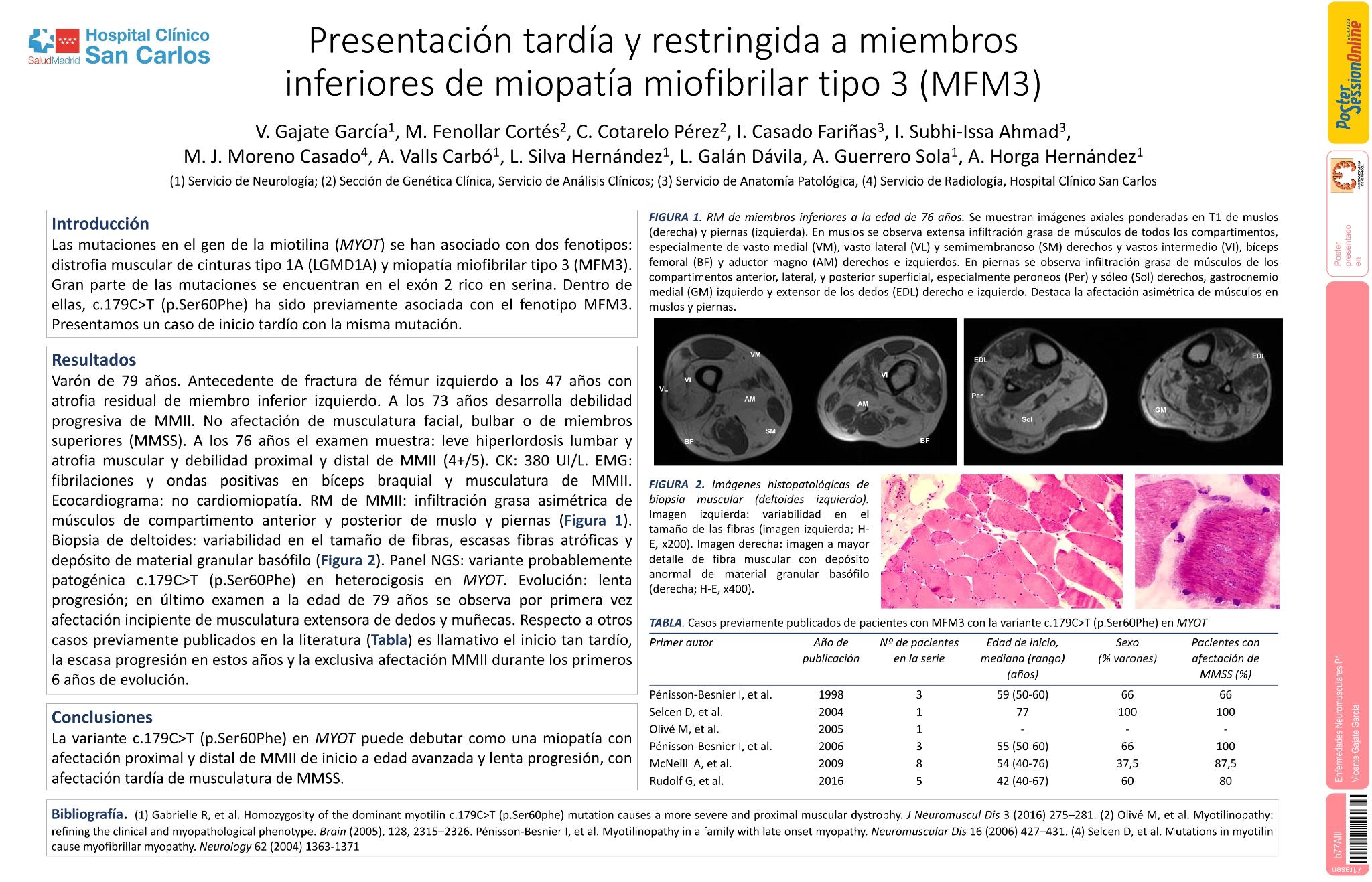 Presentación tardía y restringida a miembros inferiores de miopatía miofibrilar 3 (MFM3)