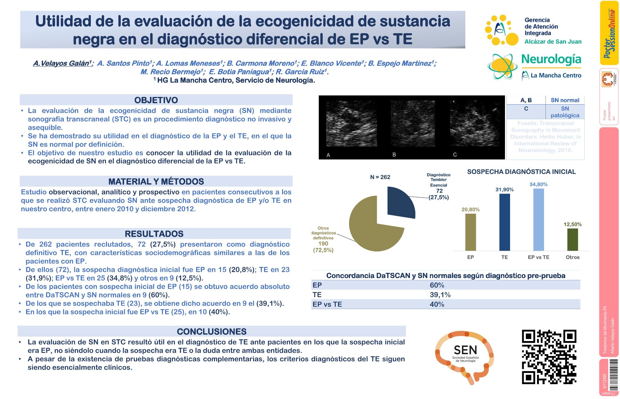 Utilidad de la evaluación de la ecogenicidad de sustancia negra en el diagnóstico diferencial de EP vs TE