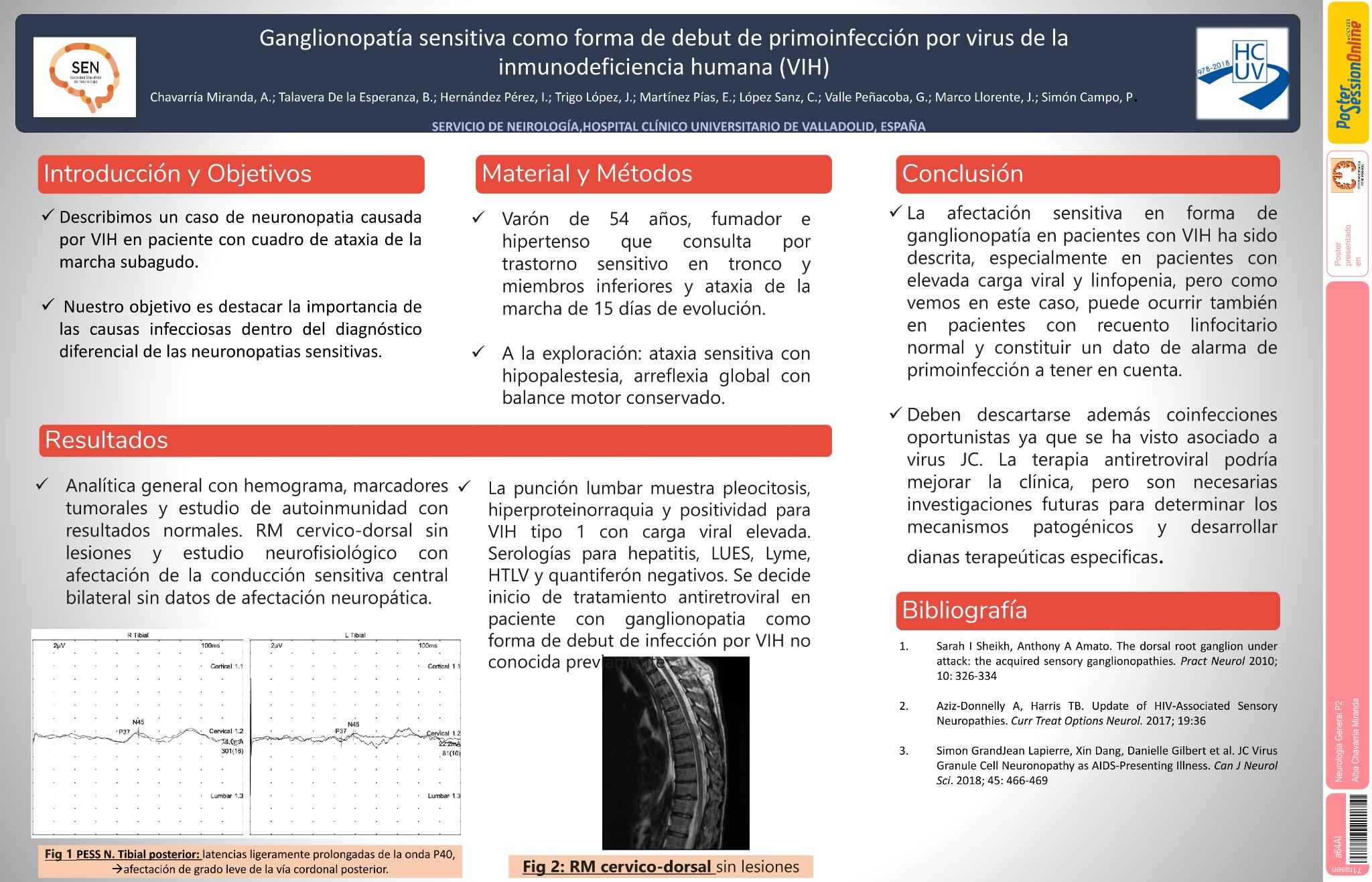 Ganglionopatía sensitiva como forma de debut de primoinfección por virus de la inmunodeficiencia humana (VIH)