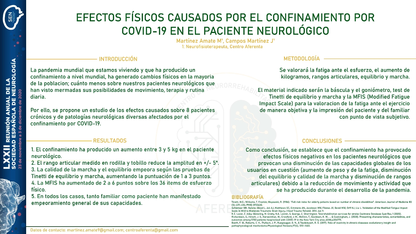 Efectos físicos causados por el confinamiento por COVID-19 en el paciente neurológico