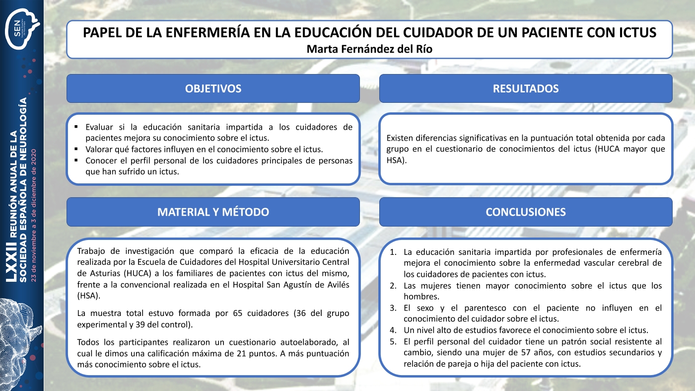 Papel de la Enfermería en la educación del cuidador principal de un paciente con ictus