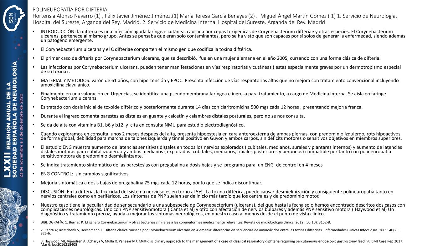 Polineuropatía por difteria