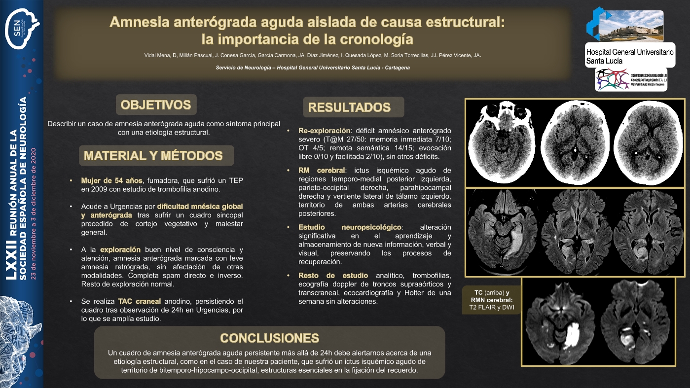 Amnesia anterógrada aguda aislada de causa estructural: la importancia de la cronología.