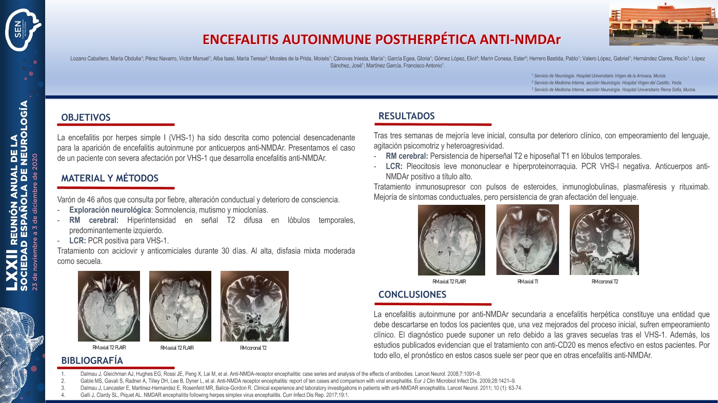 Encefalitis autoinmune post-herpética anti NMDA-R.