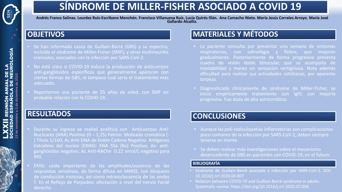 Síndrome de Miller-Fisher asociado a COVID-19