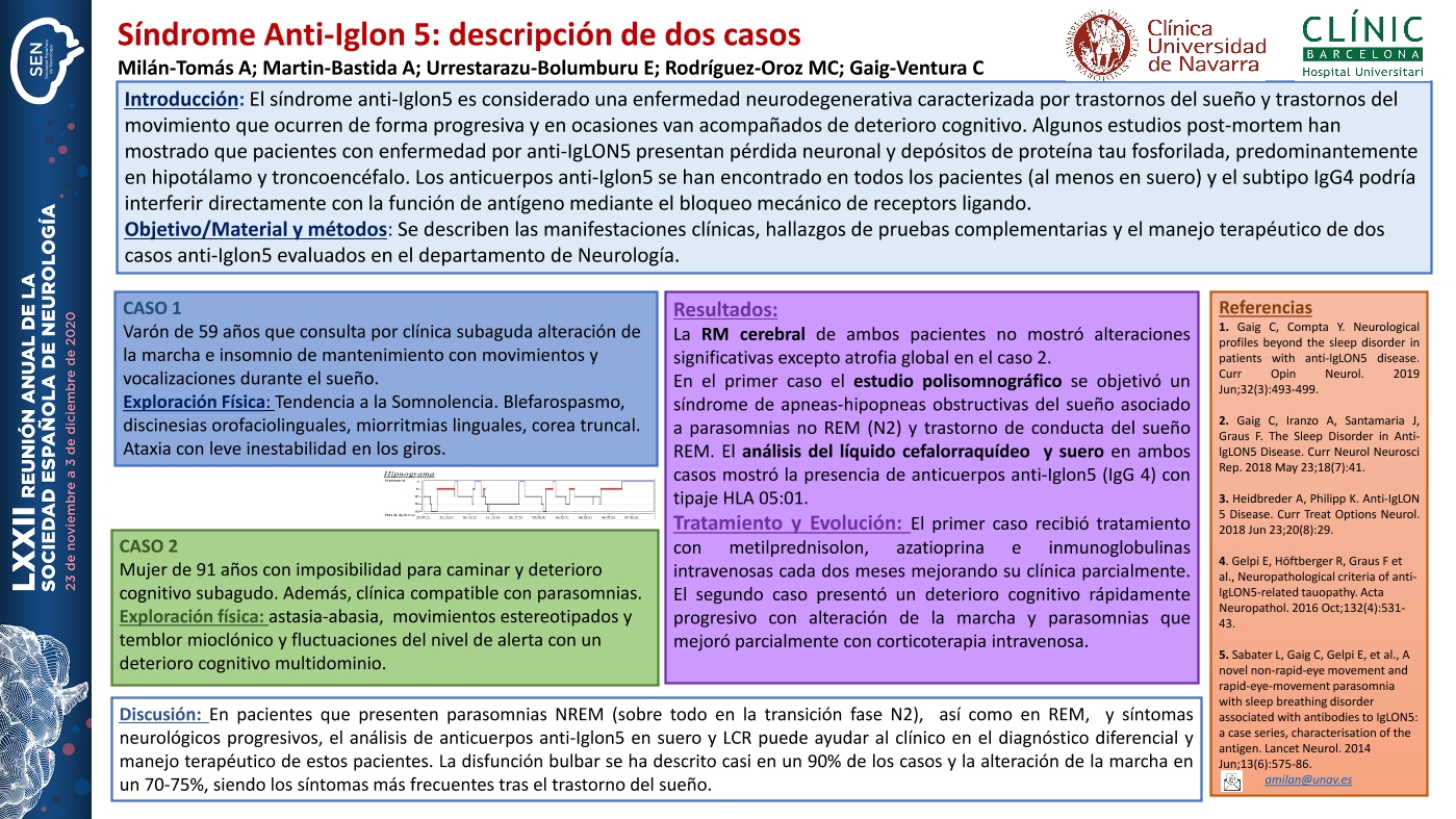 Síndrome Anti-Iglon5: descripción de dos casos