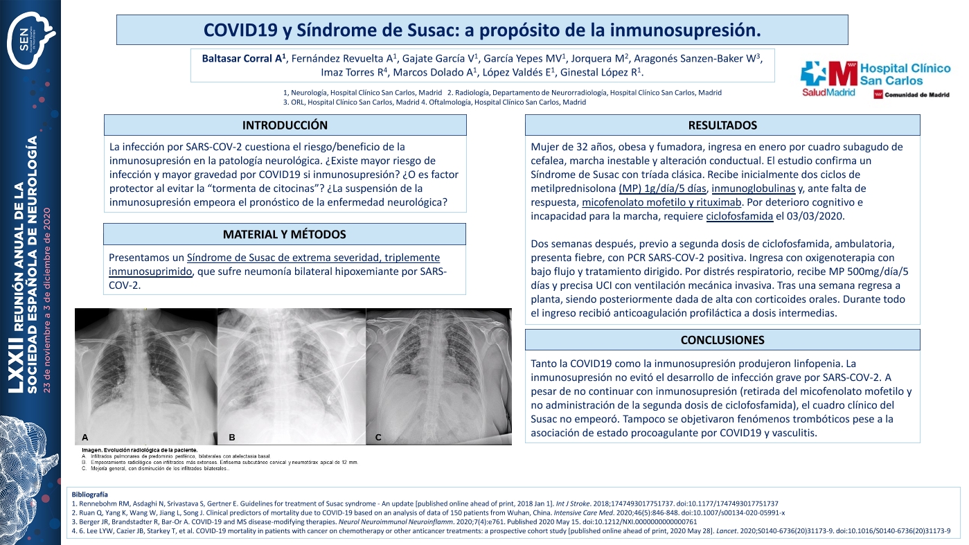 COVID19 y Síndrome de Susac: a propósito de la inmunosupresión.