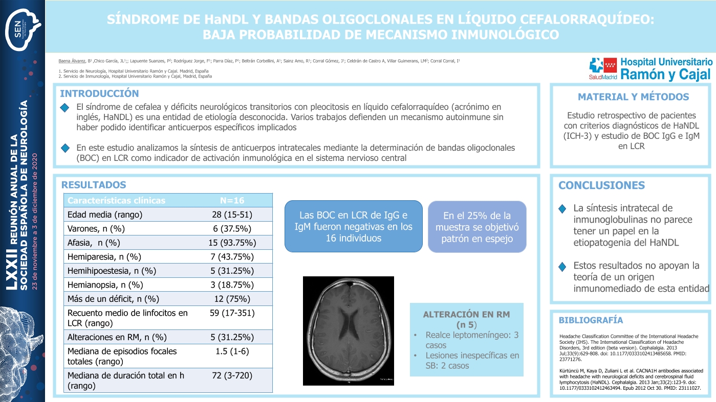 SÍNDROME DE HaNDL Y BANDAS OLIGOCLONALES EN LÍQUIDO CEFALORRAQUÍDEO: BAJA PROBABILIDAD DE MECANISMO INMUNOLÓGICO