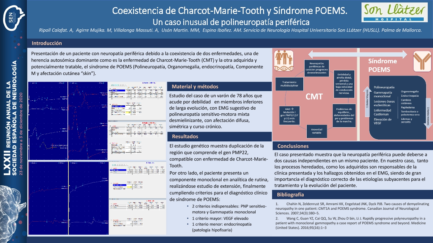 Coexistencia de Charcot-Marie-Tooth y Síndrome POEMS. Un caso inusual de polineuropatía periférica