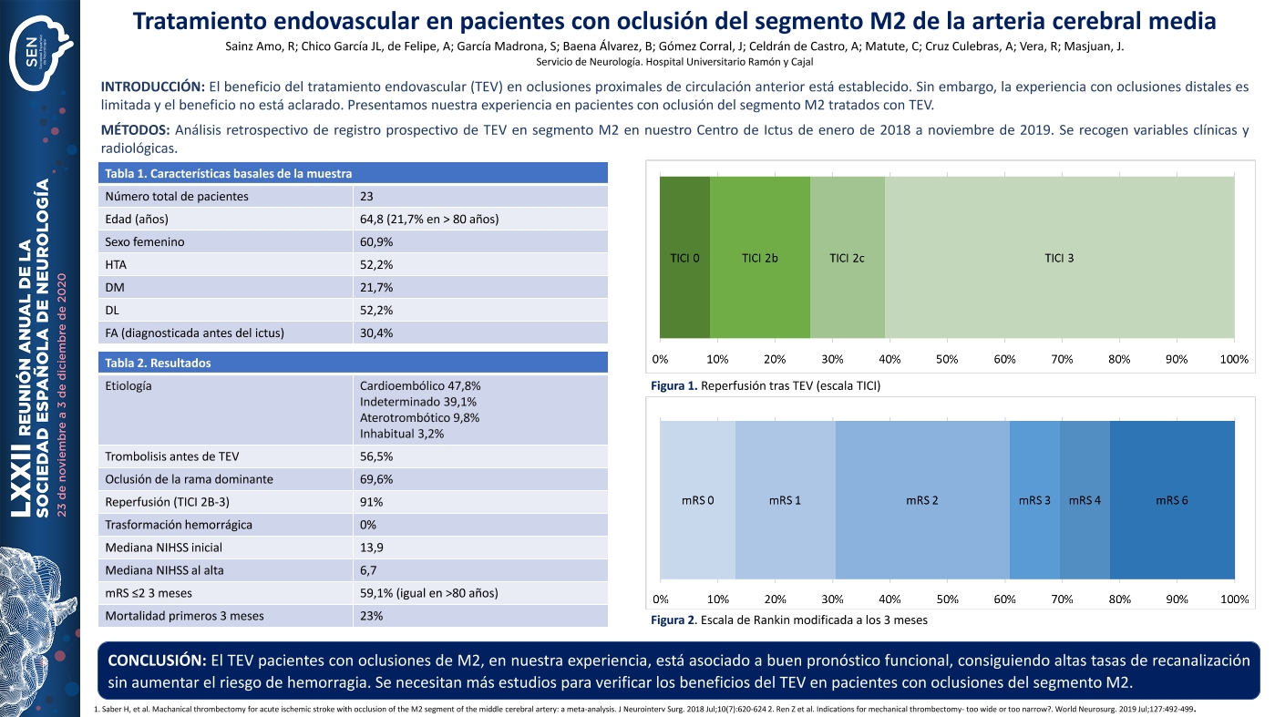 Tratamiento endovascular en pacientes con oclusión del segmento M2 de la arteria cerebral media