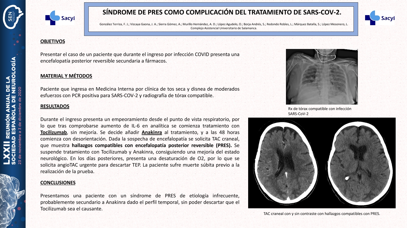 Síndrome de PRES como complicación del tratamiento de SARS-CoV-2.