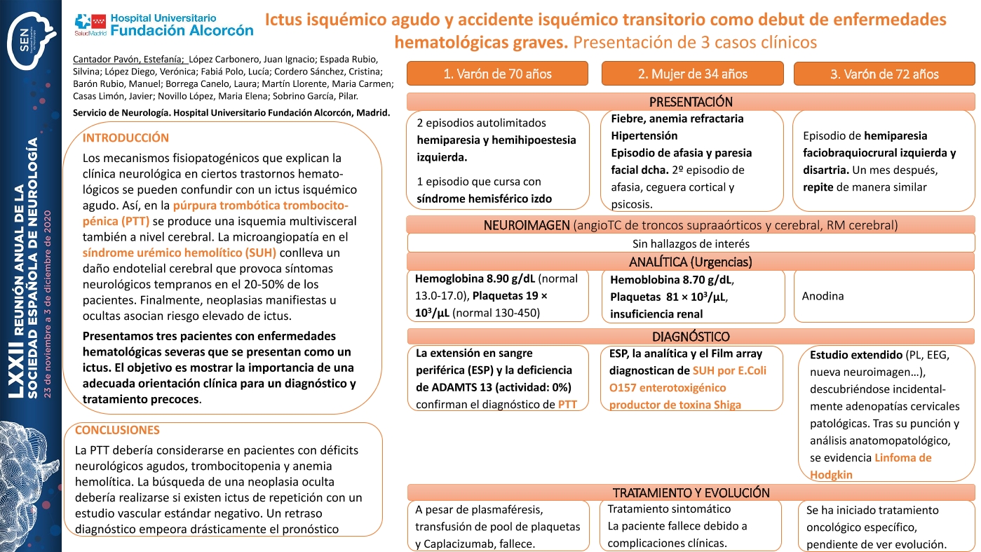 Ictus isquémico agudo como debut de enfermedades hematológicas graves. A propósito de 3 casos