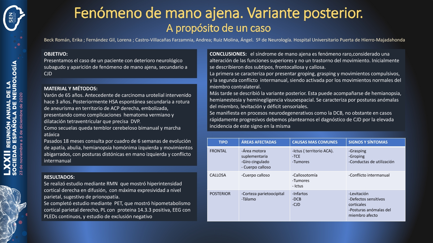 Fenómeno de mano ajena. Variante posterior. A propósito de un caso