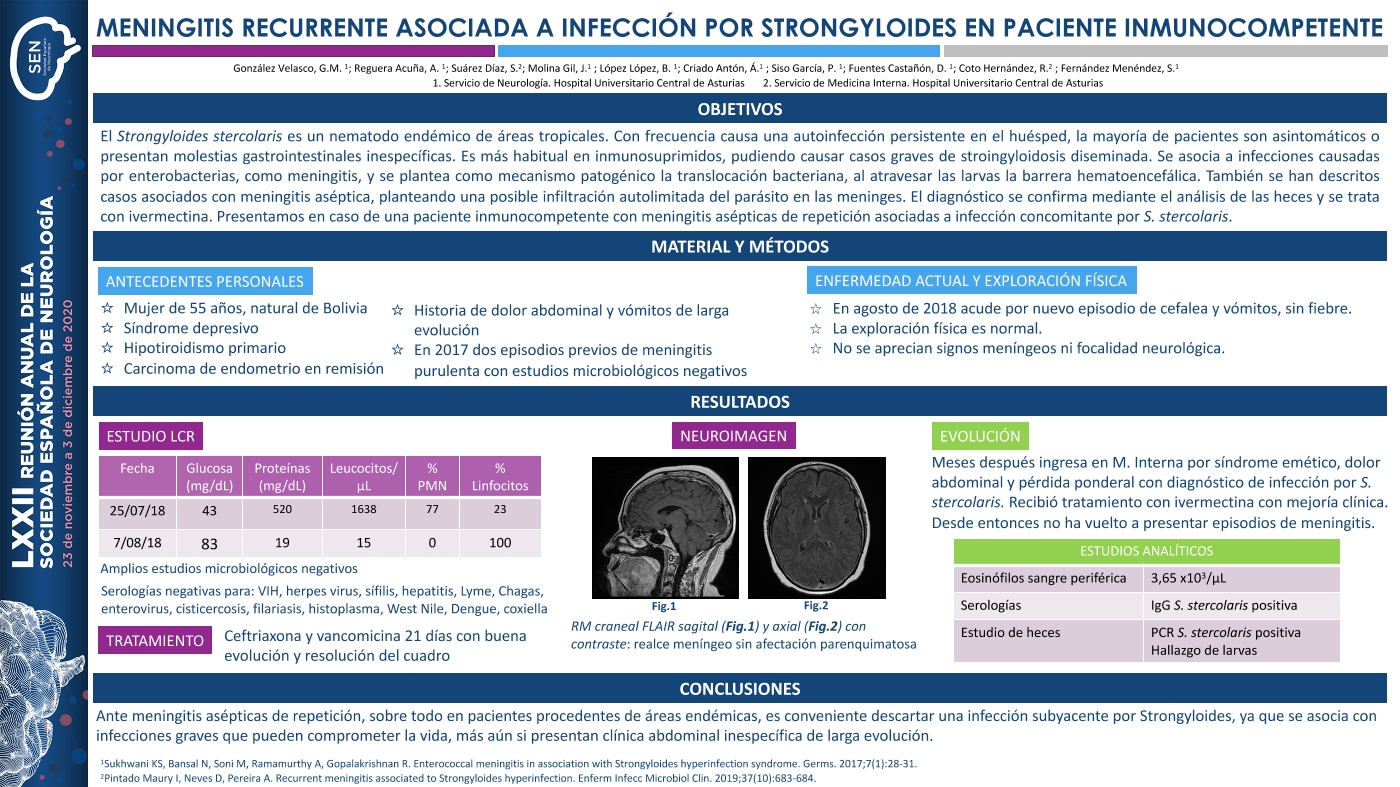 Meningitis recurrente asociada a infección por Strongyloides en paciente inmunocompetente