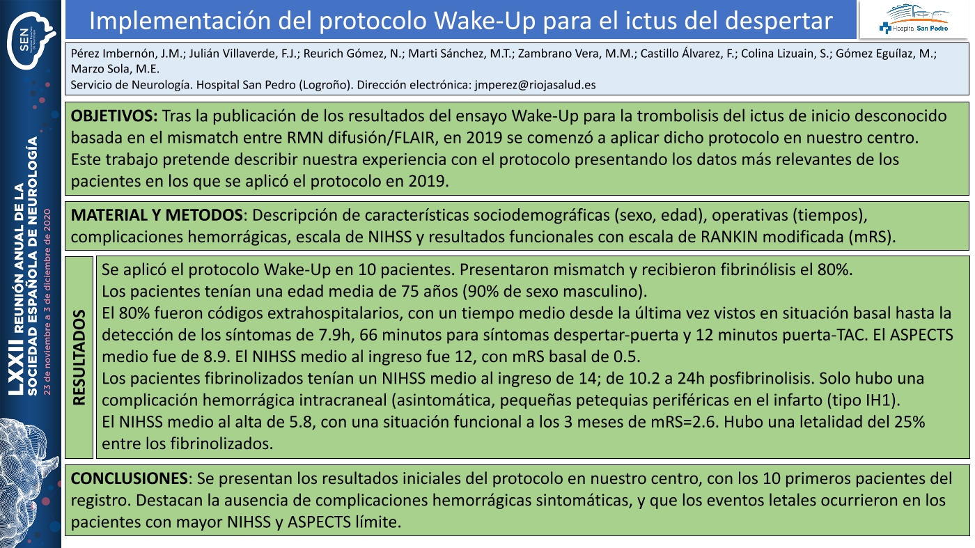 Implementación del protocolo Wake-Up para el ictus del despertar