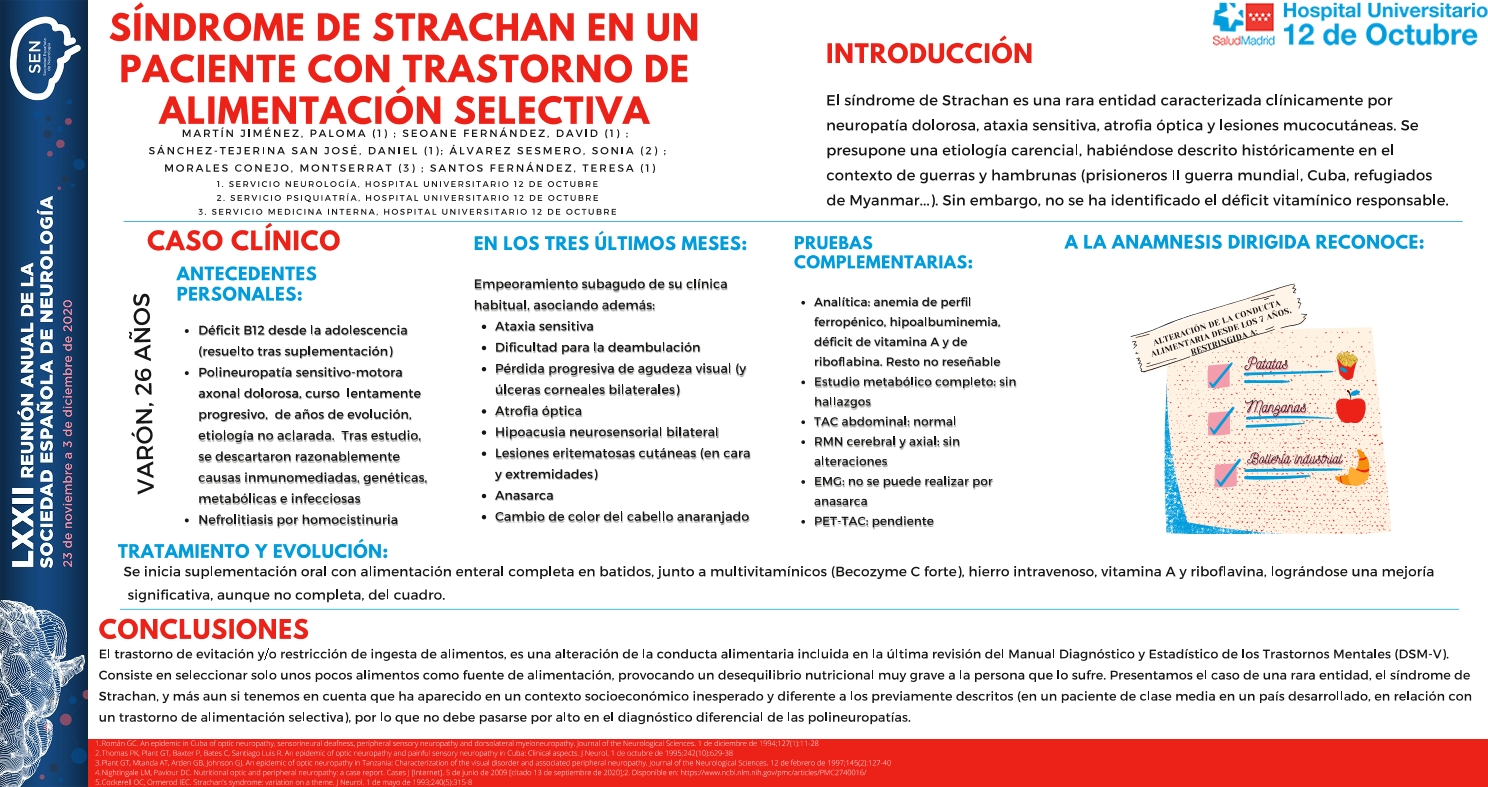 Síndrome de Strachan en un paciente con trastorno de alimentación selectiva