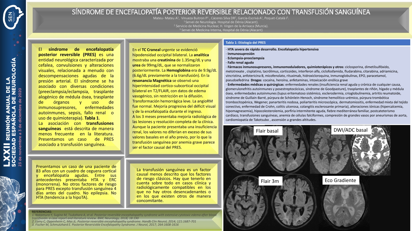síndrome de encefalopatía posterior reversible relacionado con transfusión sanguínea