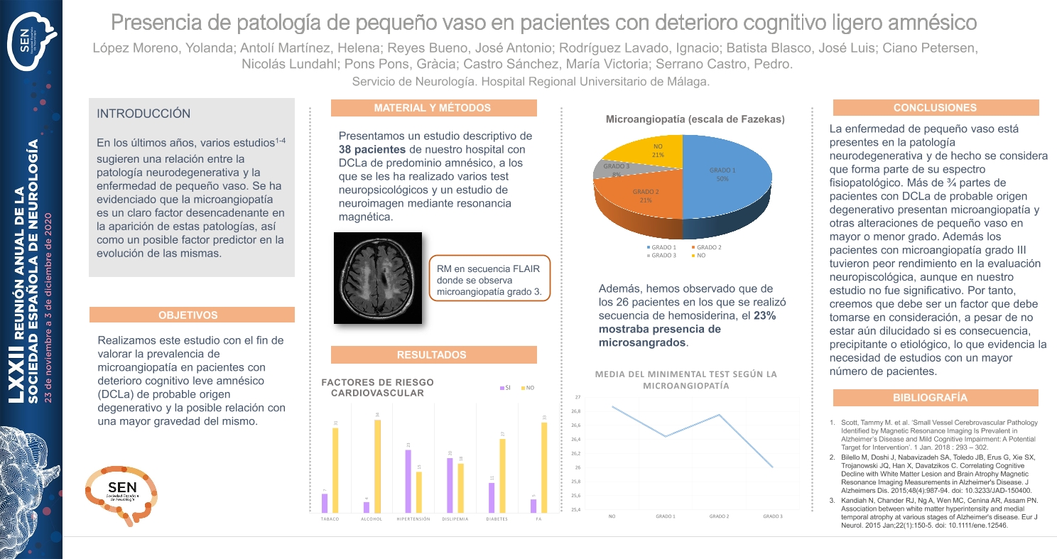 Presencia de patología de pequeño vaso en pacientes con deterioro cognitivo ligero amnésico