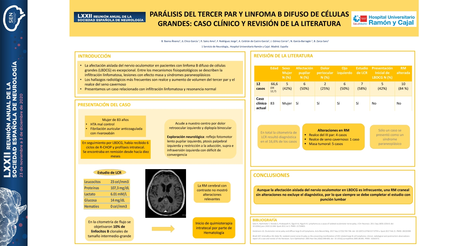 PARÁLISIS DEL TERCER PAR Y LINFOMA B DIFUSO DE CÉLULAS GRANDES: CASO CLÍNICO Y REVISIÓN DE LA LITERATURA