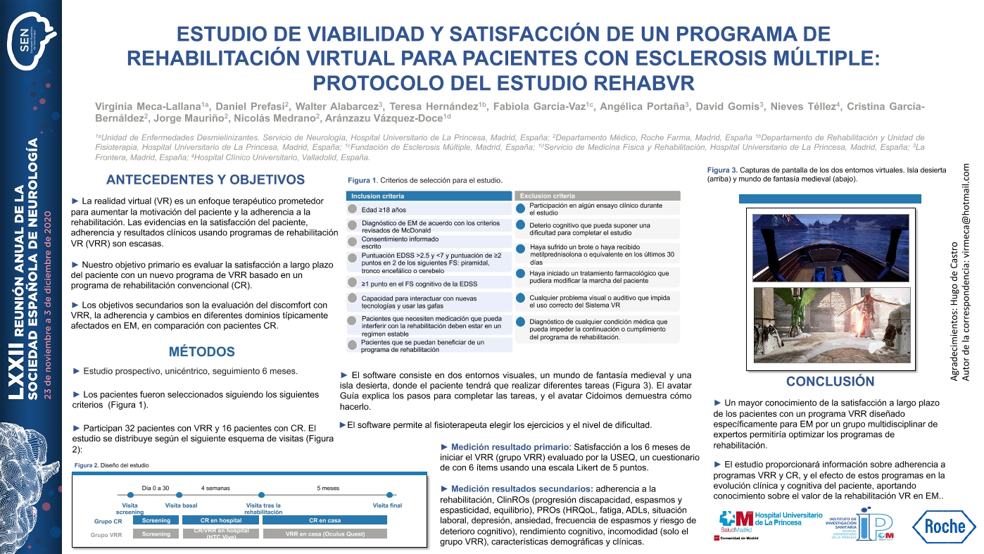 Estudio de viabilidad y satisfacción de un programa de rehabilitación virtual para pacientes con esclerosis múltiple: Protocolo REHABVR