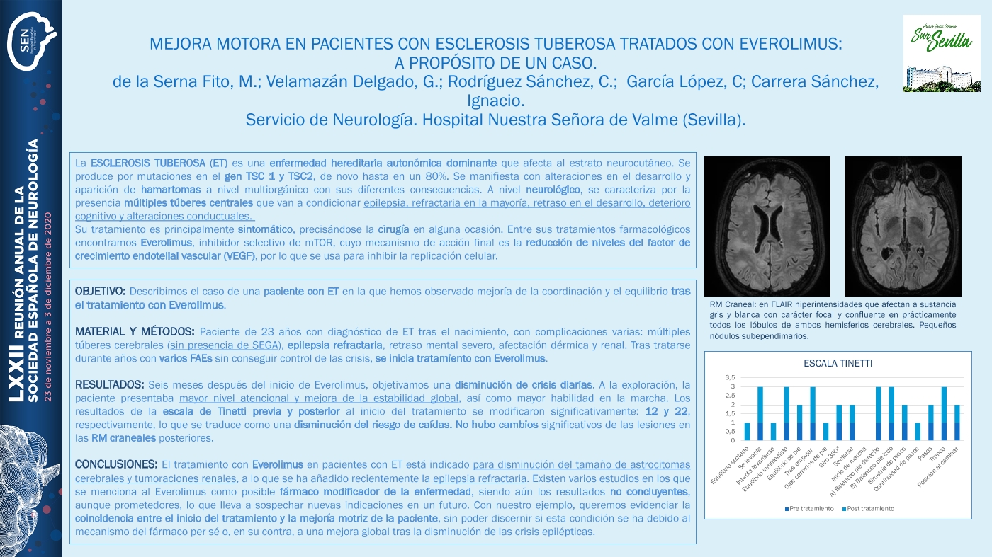 MEJORA MOTORA EN PACIENTES CON ESCLEROSIS TUBEROSA TRATADOS CON EVEROLIMUS: A PROPÓSITO DE UN CASO.