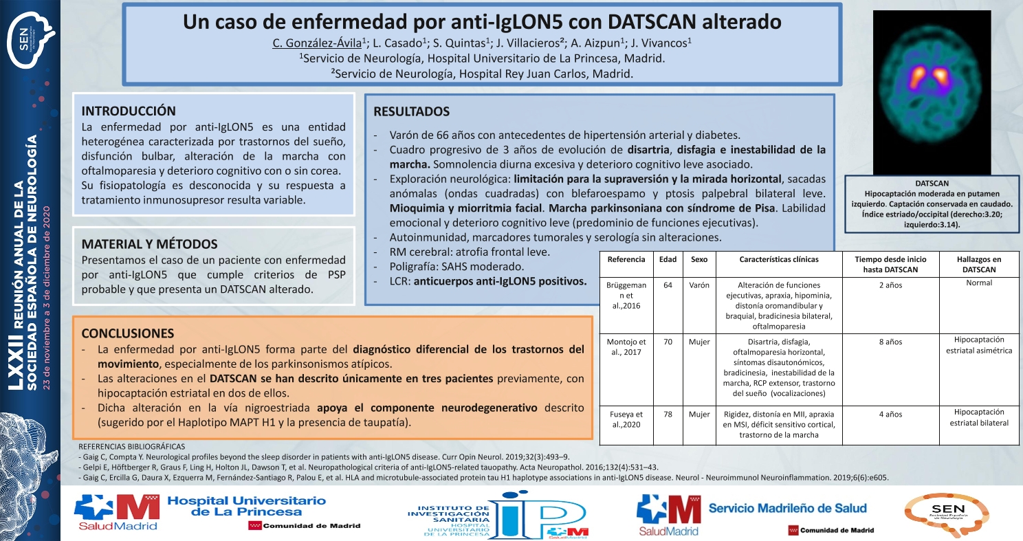 Un caso de enfermedad por anti-IgLON5 con DAT-SCAN alterado