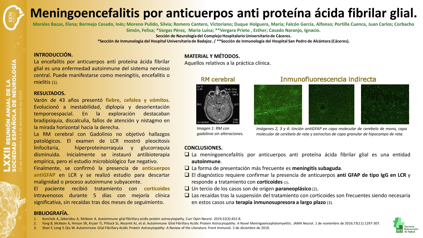 Meningoencefalitis por anticuerpos anti proteína ácida fibrilar glial